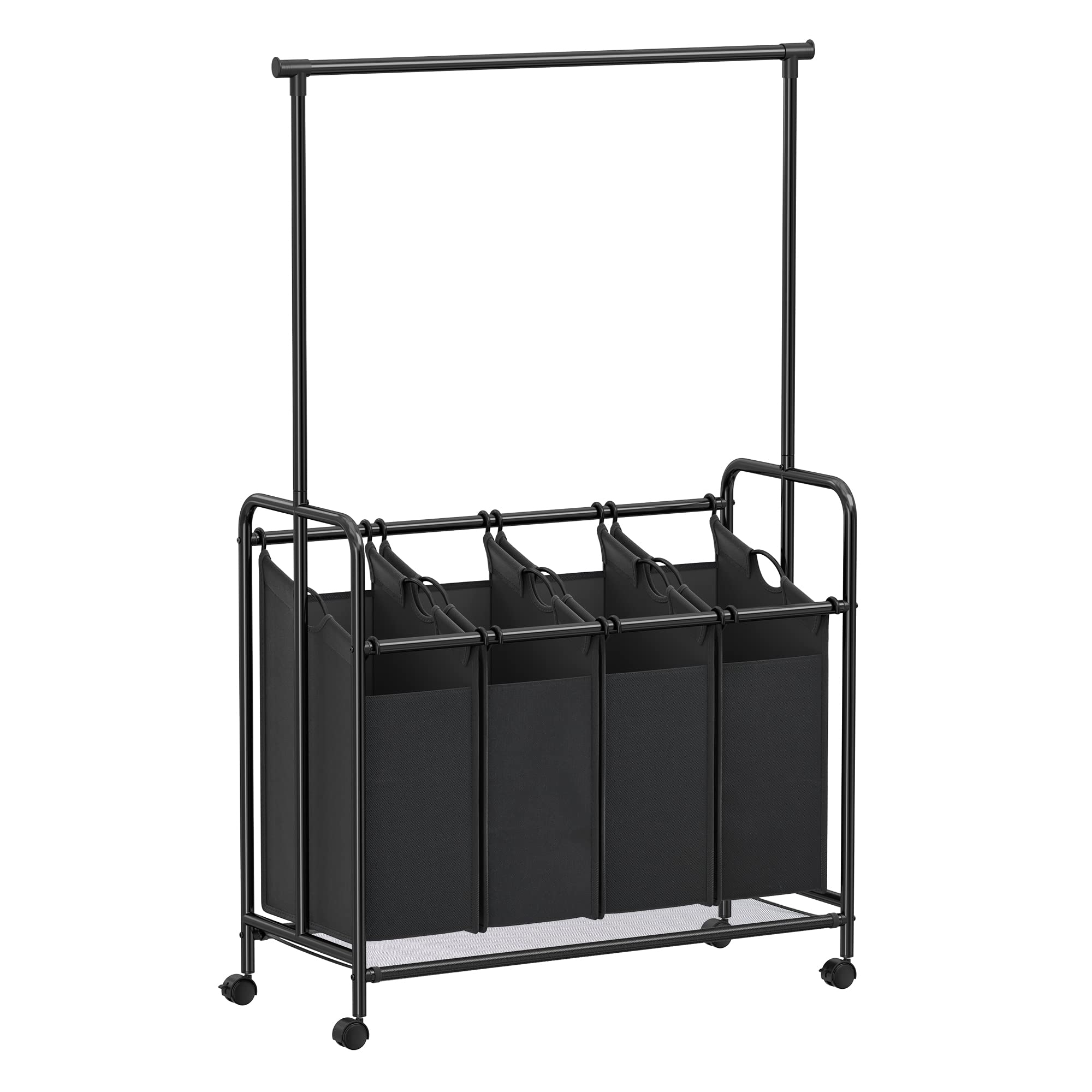 songmics-w-schesortierer-4x50-l-mit-rollen-schwarz-rls44b image 1