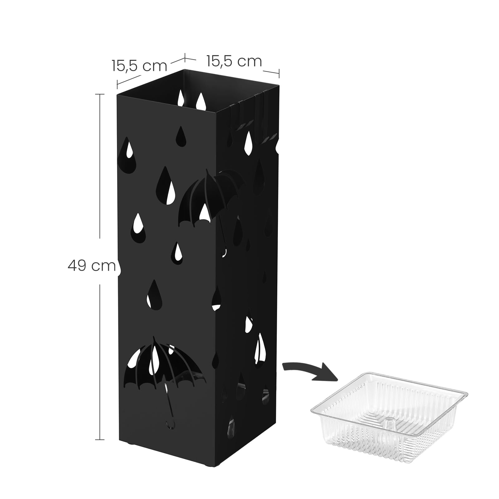 songmics-schirmst-nder-metall-eckig-15-5-x-15-5-x-49-cm-mit-haken image 5