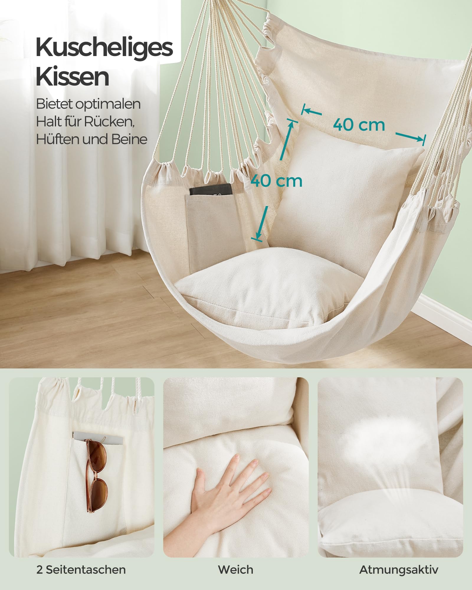 songmics-h-ngesessel-gdc197m01-h-ngestuhl-cremeweiss-mit-stahlstange image 3