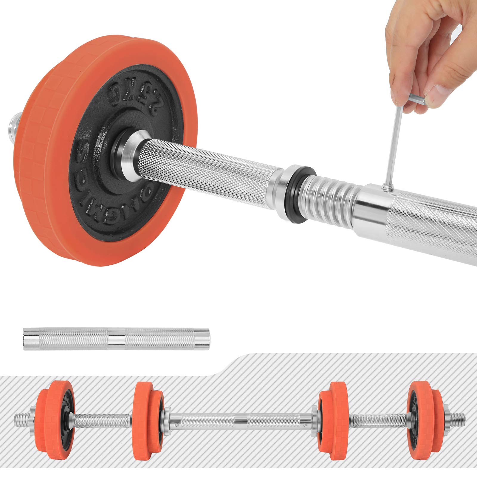 songmics-hantelset-syl20lra-gusseisen-verstellbar-kurzhantel-langhantel-orange image 6