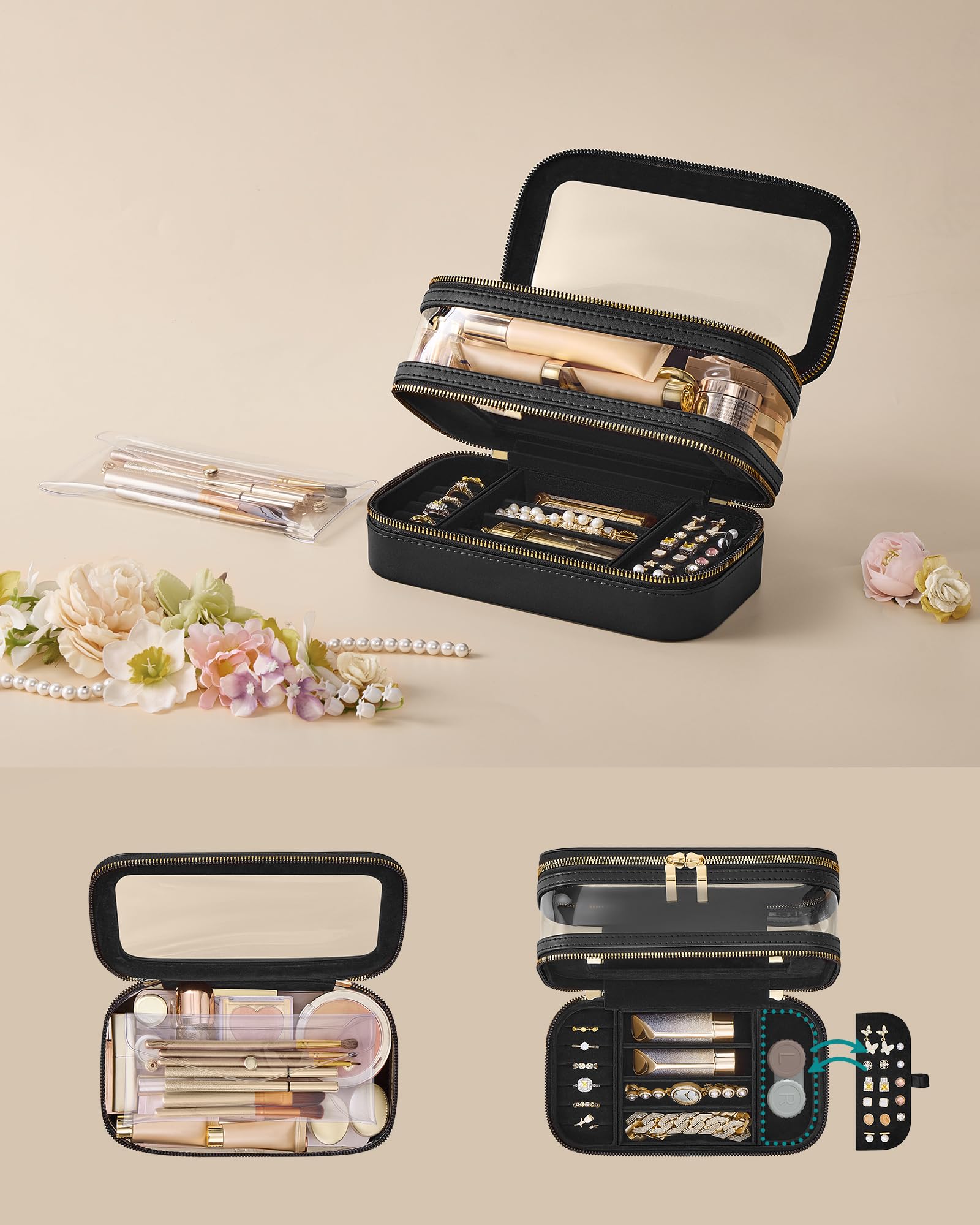 songmics-make-up-tasche-jka026b01-kosmetik-organizer-tintenschwarz-22-x-12-x-12- image 3