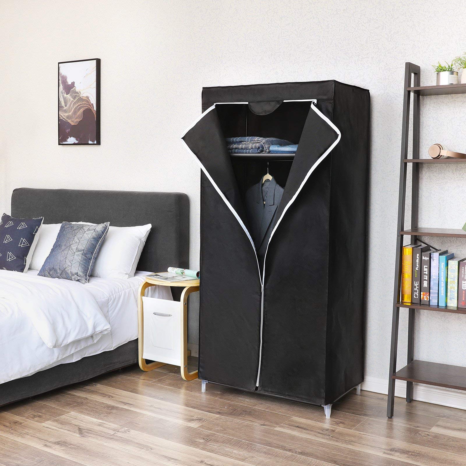 songmics-kleiderschrank-stoffschrank-75-x-45-x-160-cm-schwarz image 2