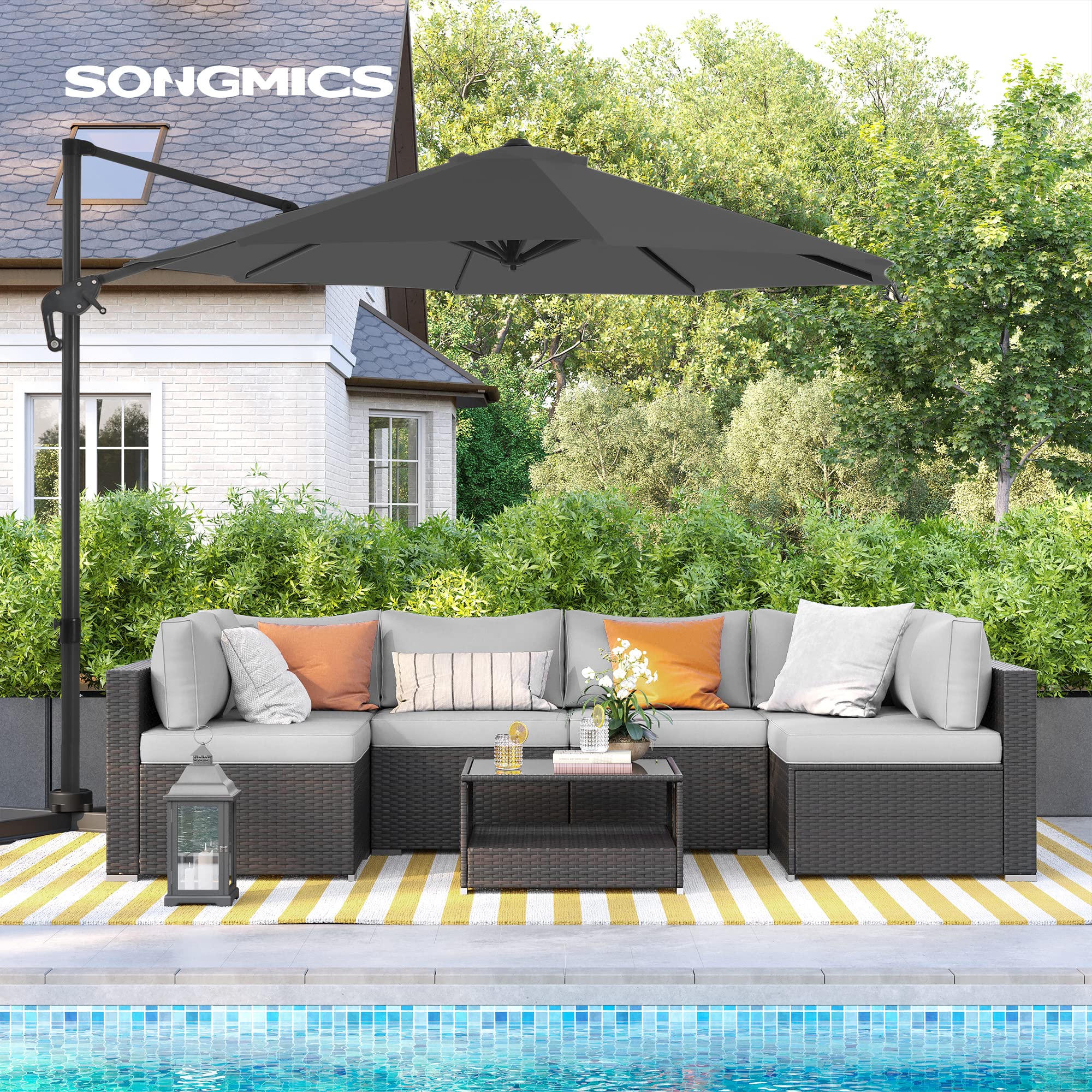 songmics-ampelschirm-gpu35gy-300-cm-upf-50-360-drehbar-mit-st-nder-grau image 2