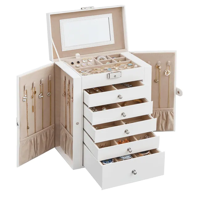 songmics-schmuckk-stchen-6-ebenen-mit-spiegel-abschlie-bar-wei-jbc152w01 image 1