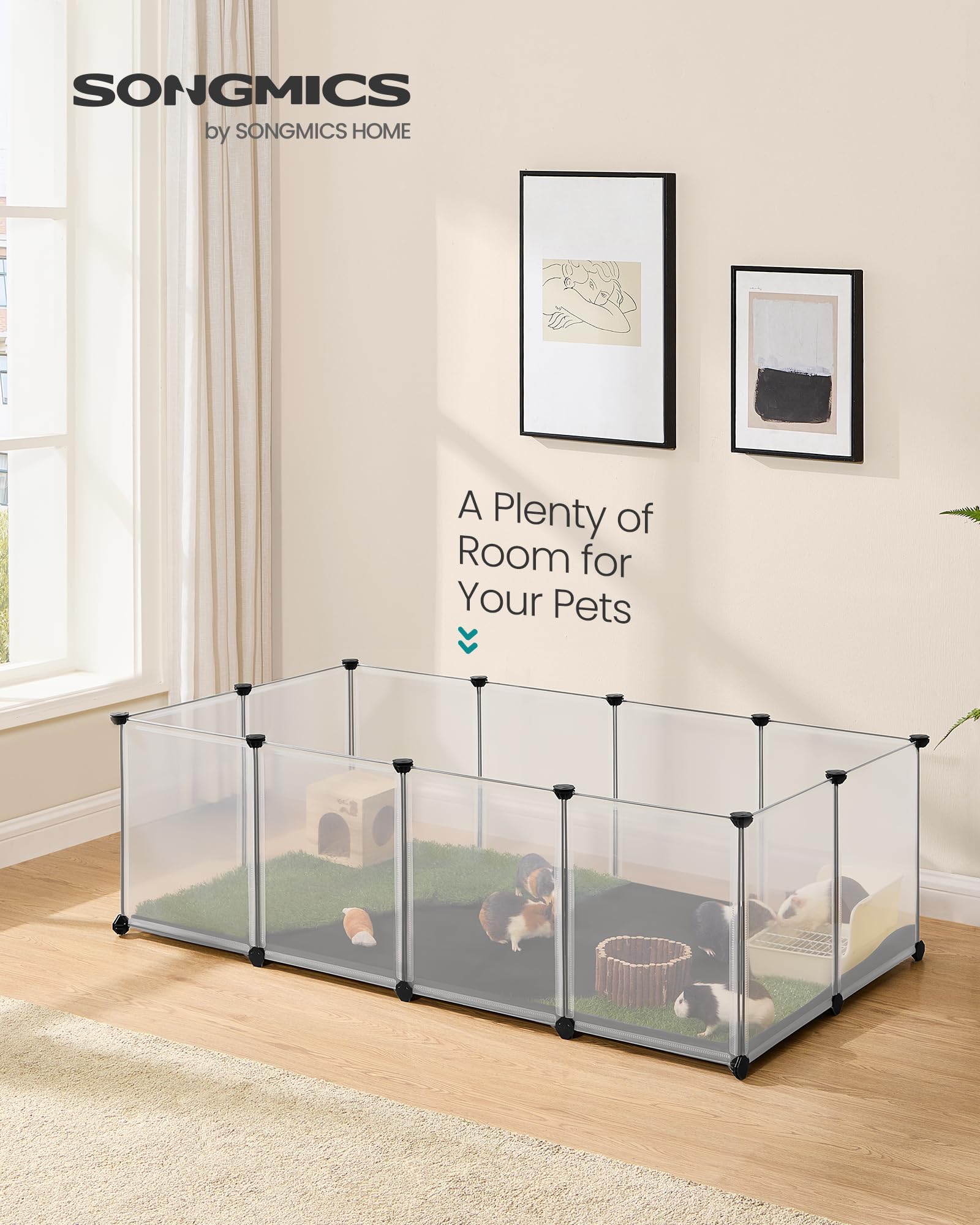 songmics-kleintiergehege-mit-bodenplatten-125-x-63-x-42-cm-f-r-hamster-kaninchen image 2