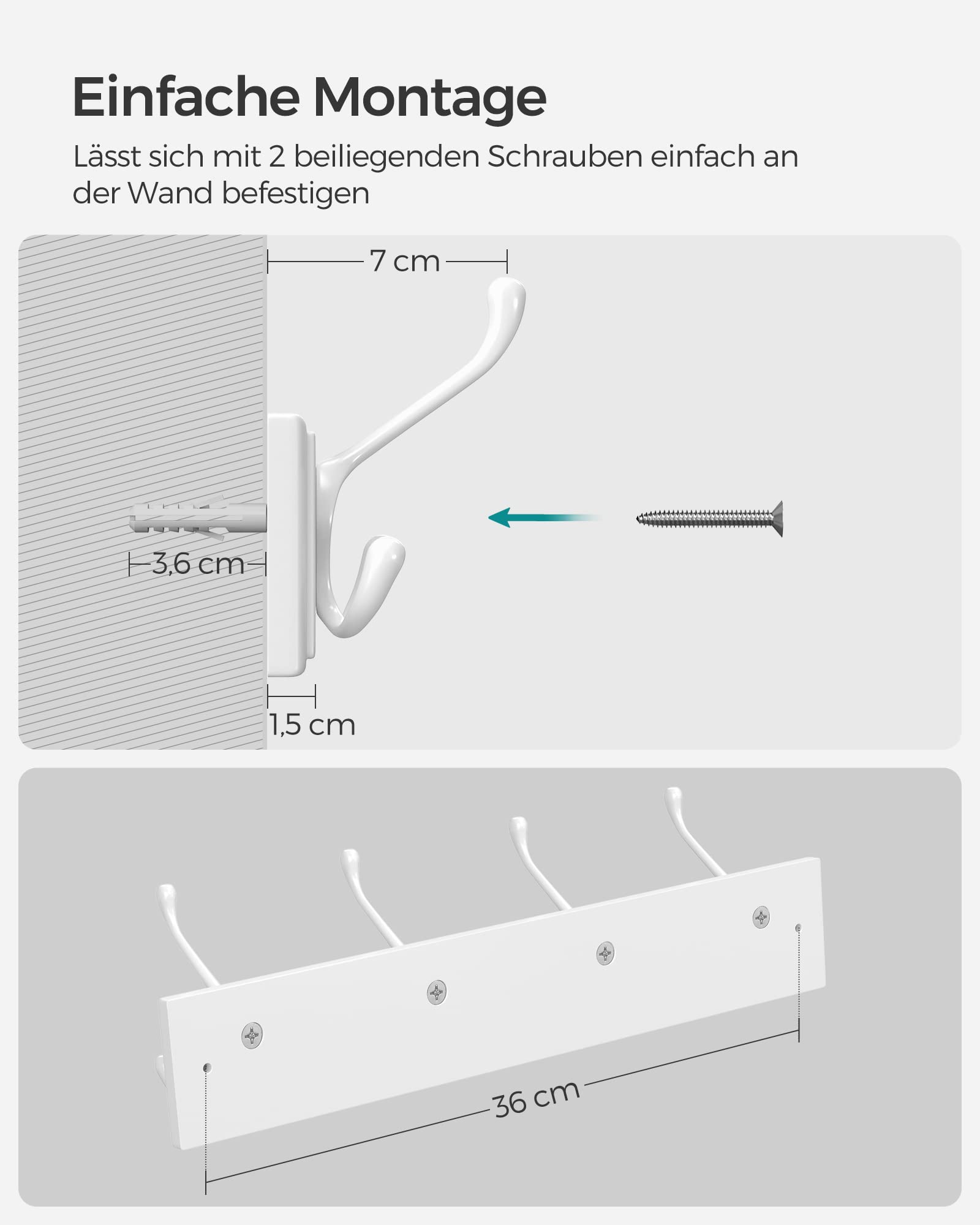 songmics-wandgarderobe-lhr30wt-garderobenleiste-mit-4-dreifach-haken-hellwarmwei image 5