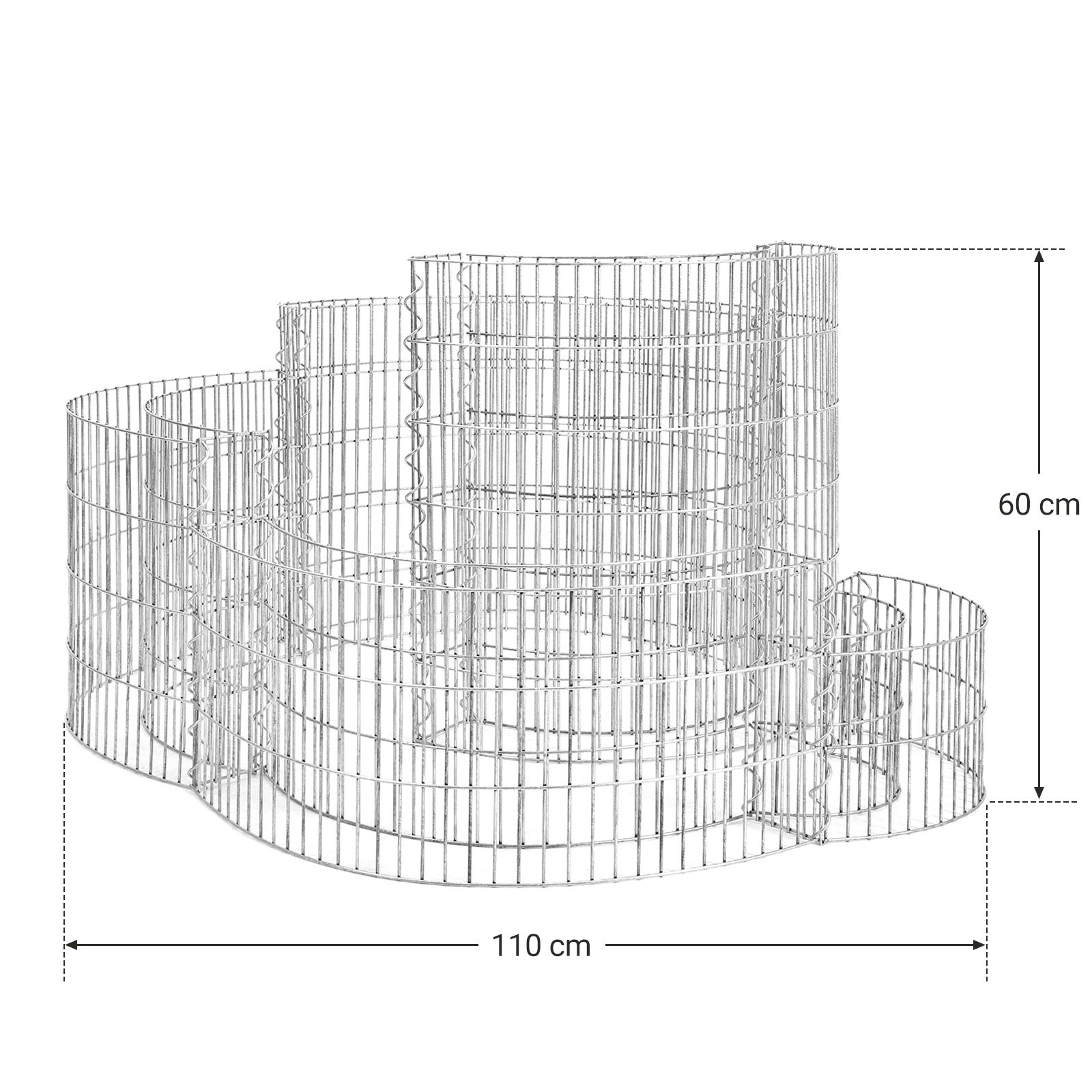 songmics-gabione-ggb562-schneckenform-110-x-110-x-60-cm image 3