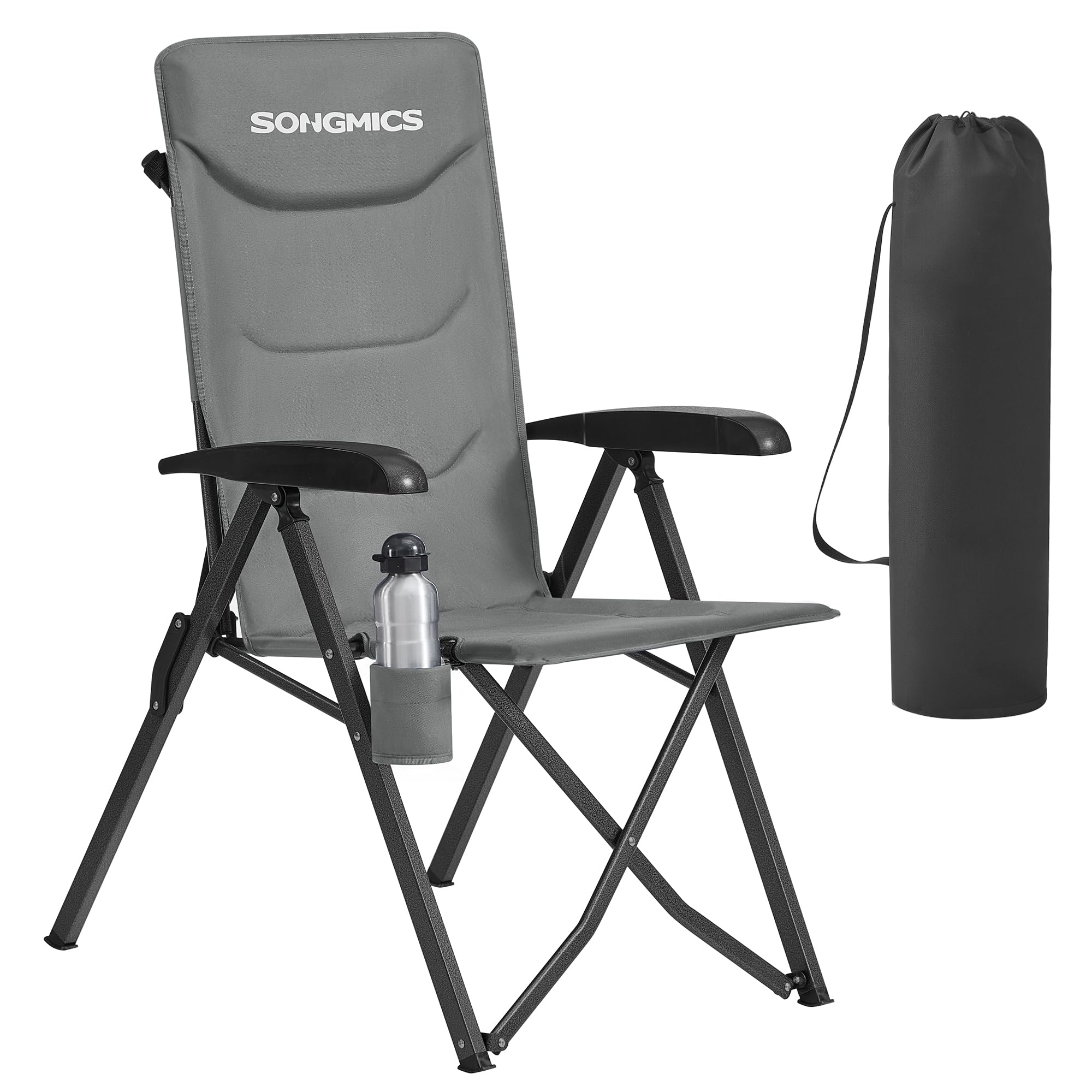 songmics-campingstuhl-faltbar-gcb015gz01-erwachsene-95-150-verstellbar-grau image 1