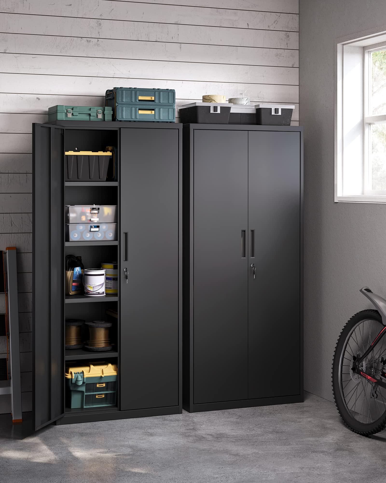 songmics-aktenschrank-metall-5-ebenen-80x40x180-cm-mit-schloss-omc015b01 image 4