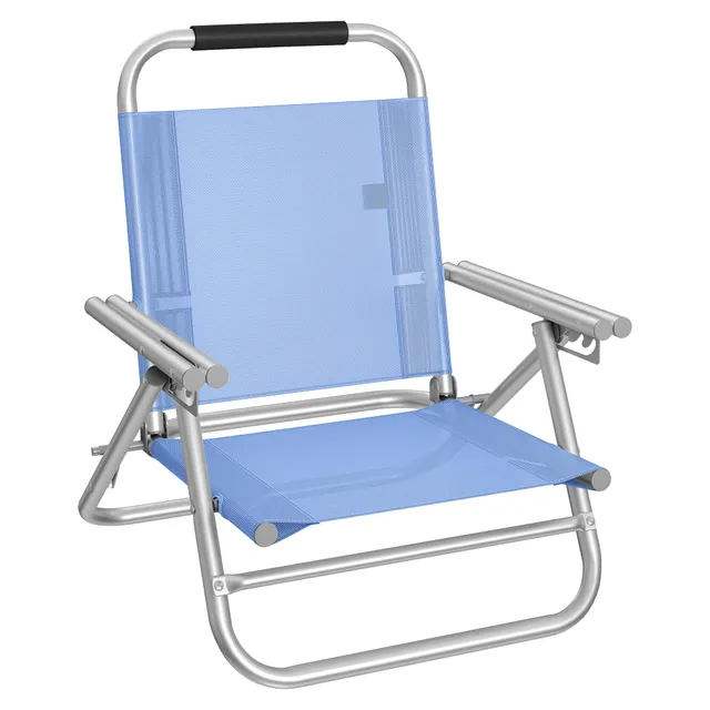songmics-strandstuhl-tragbarer-klappstuhl-4-stufig-verstellbar-mit-armlehnen image 1
