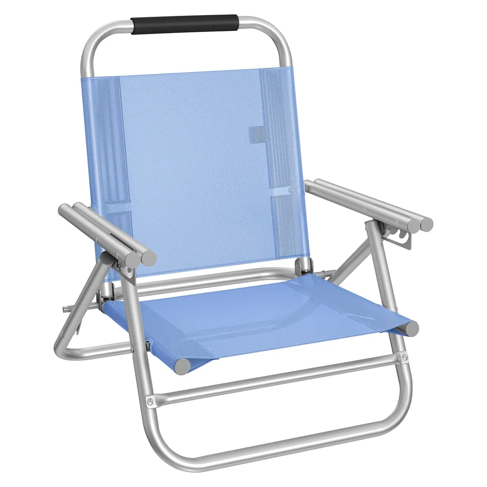 songmics-strandstuhl-tragbarer-klappstuhl-4-stufig-verstellbar-mit-armlehnen image 1