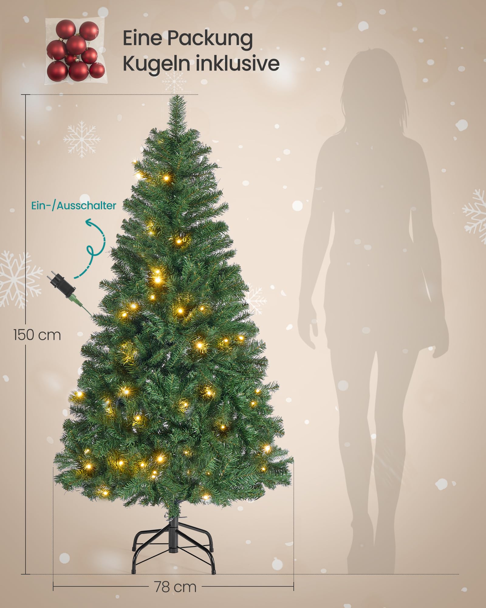 songmics-k-nstlicher-weihnachtsbaum-150-cm-mit-beleuchtung image 4