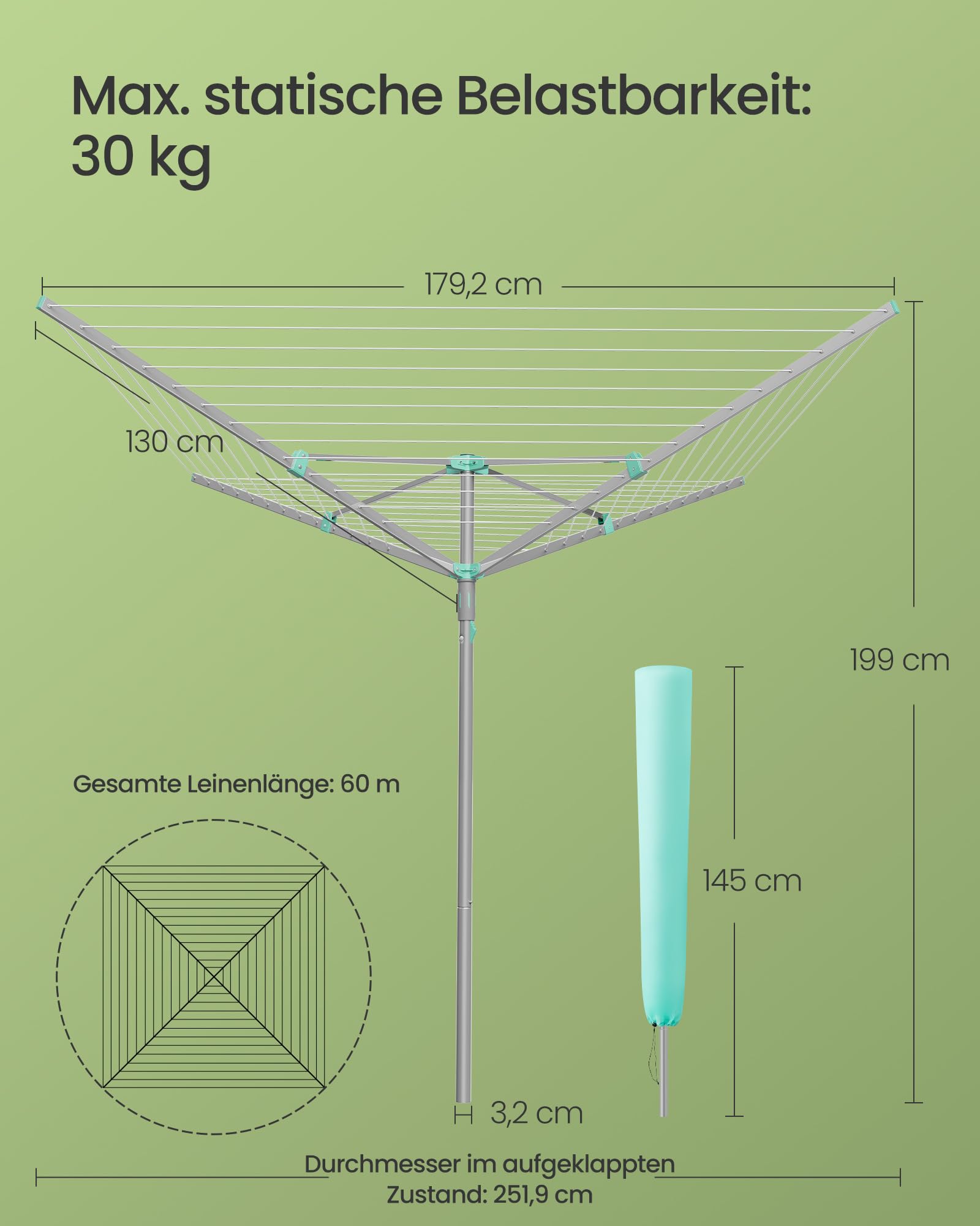 songmics-w-schespinne-60-m-drehbar-klappbar image 6