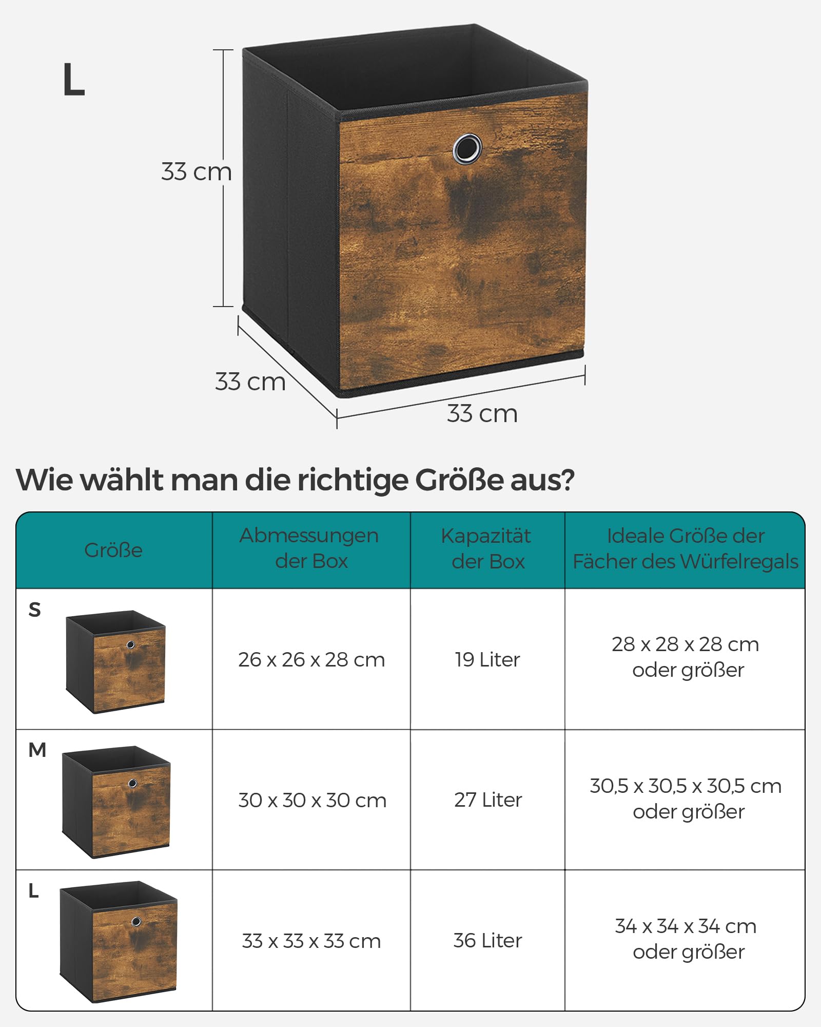 songmics-aufbewahrungsbox-rfb133b01-6er-set-33x33x33-vintagebraun-schwarz image 4