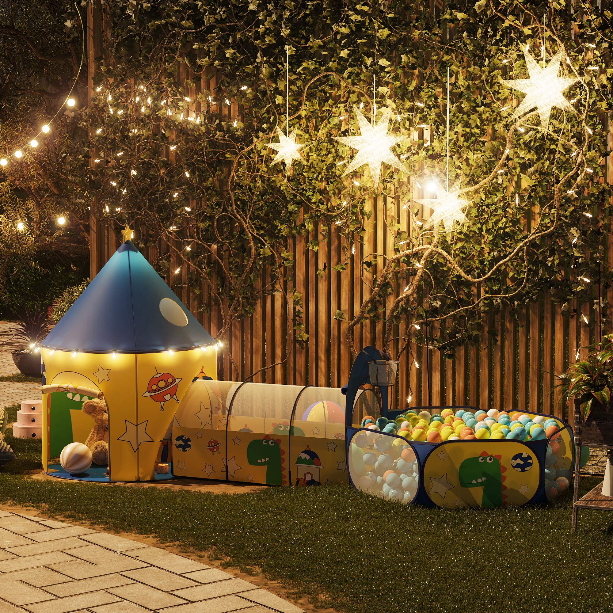 songmics-spielzelt-3-in-1-pop-up-zelt-mit-tunnel-und-b-llebad-inkl-basketballkor image 4