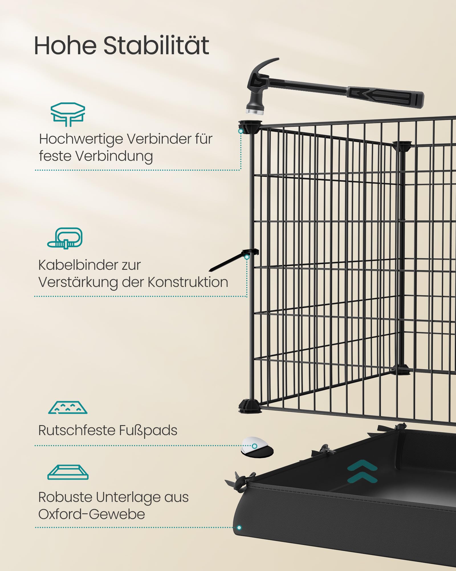 songmics-kleintiergehege-meerschweinchen-123x63x46-schwarz-lpi07h image 7