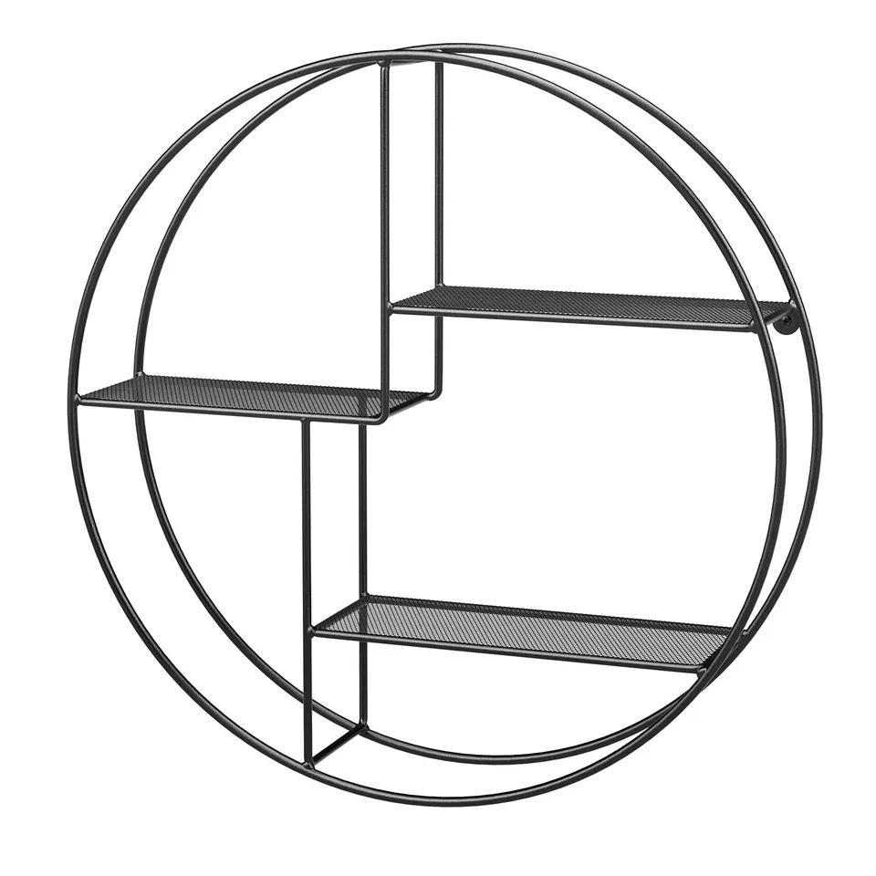 songmics-wandregal-rund-schwarz-55-x-12-cm-3-ablagen image 1