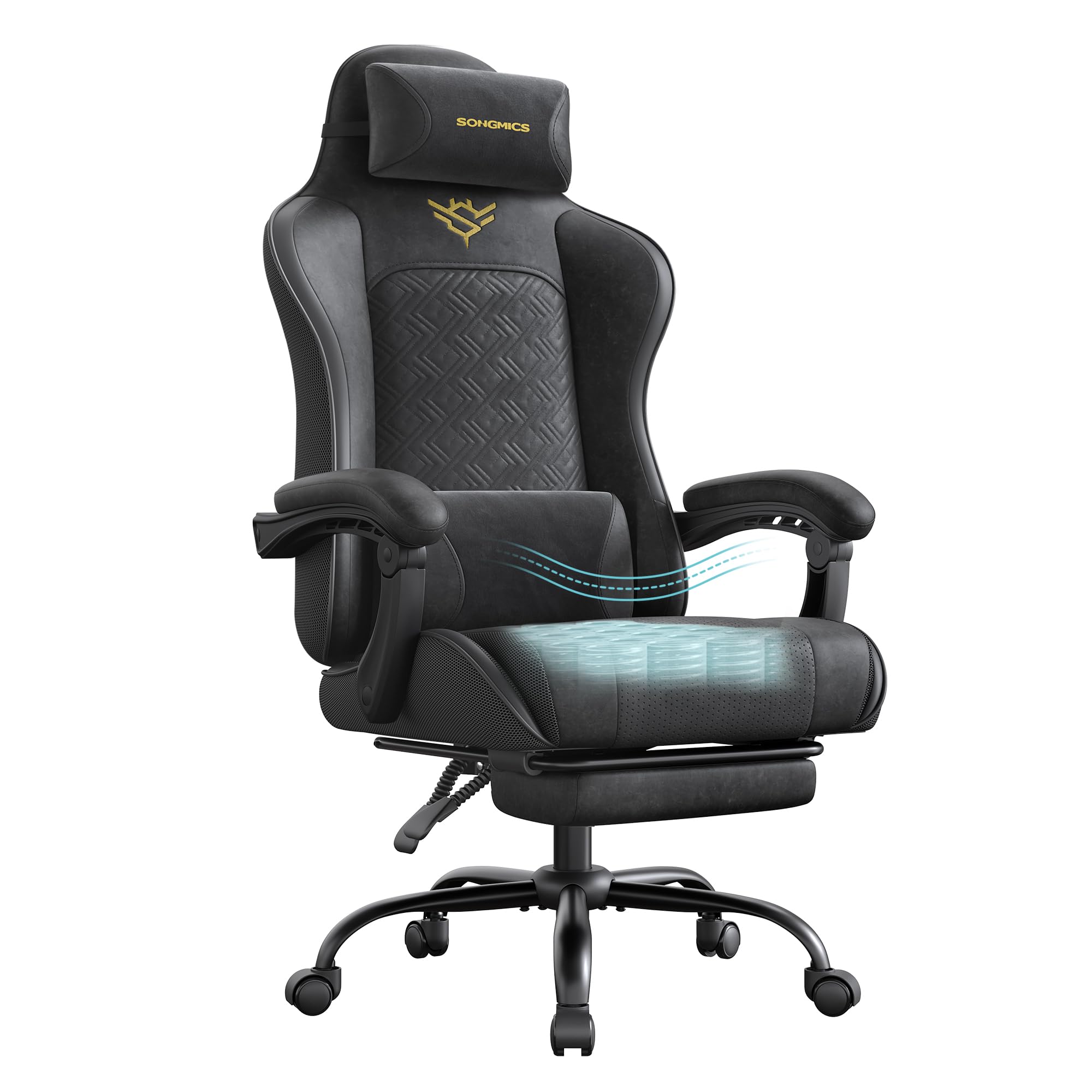 songmics-gaming-stuhl-obg079b01-tintenschwarz-mit-fu-st-tze image 1