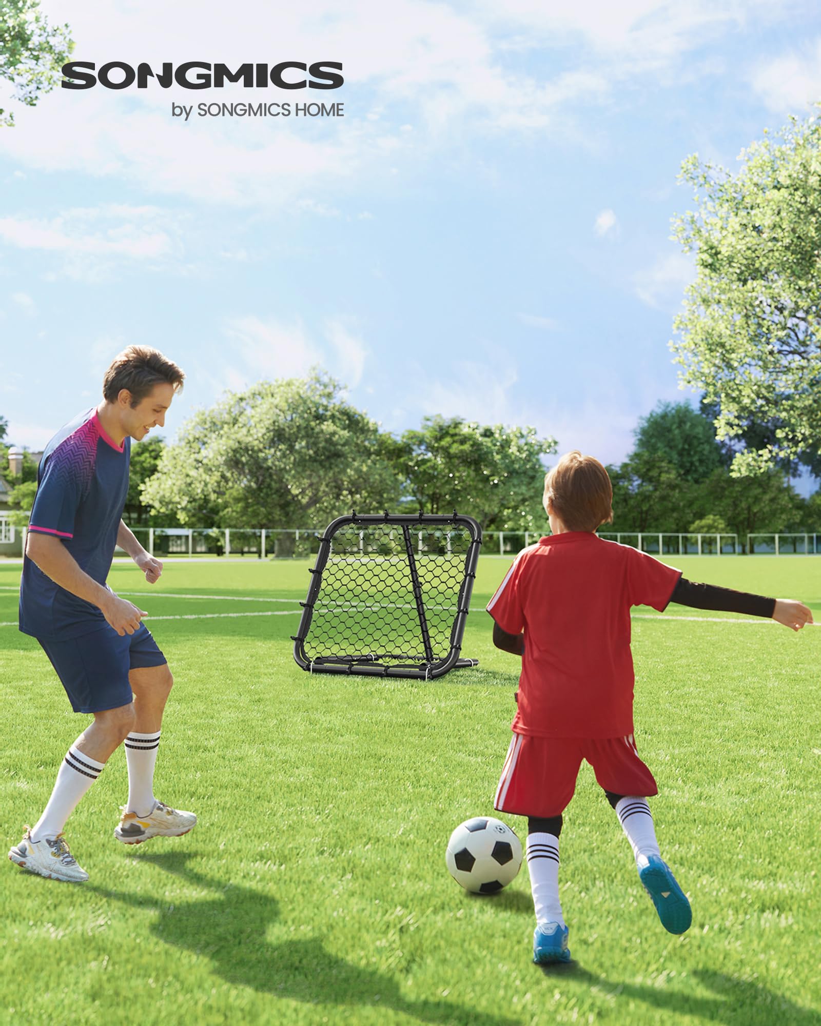 songmics-fu-ball-rebounder-tragbares-fu-balltor-kinder-stahlrahmen-winkelverstel image 2