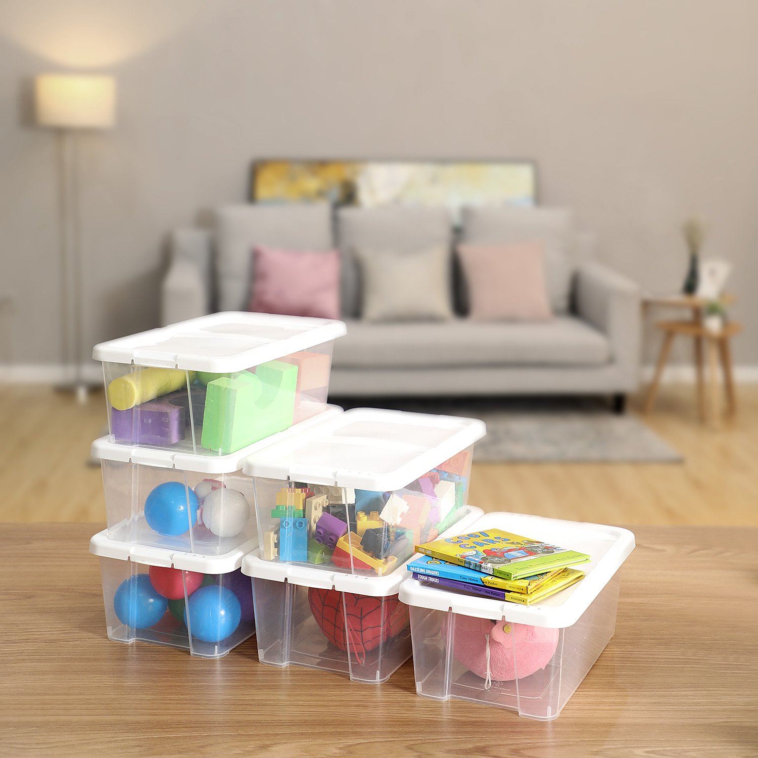 songmics-lsp12wt-aufbewahrungsbox-mit-deckel-12er-set-transparent-wei image 2