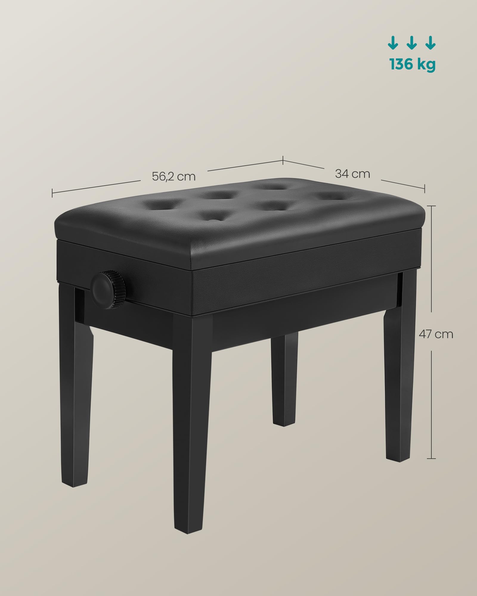 songmics-klavierhocker-h-henverstellbar-mit-stauraum image 3