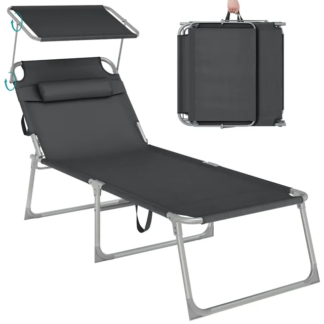 songmics-sonnenliege-klappbar-71x200cm-anthrazit-gcb22gyv2 image 1