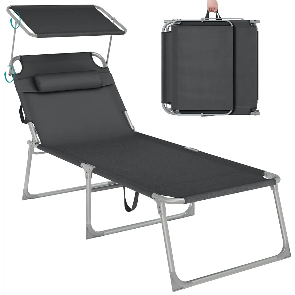 songmics-sonnenliege-klappbar-71x200cm-anthrazit-gcb22gyv2 image 1