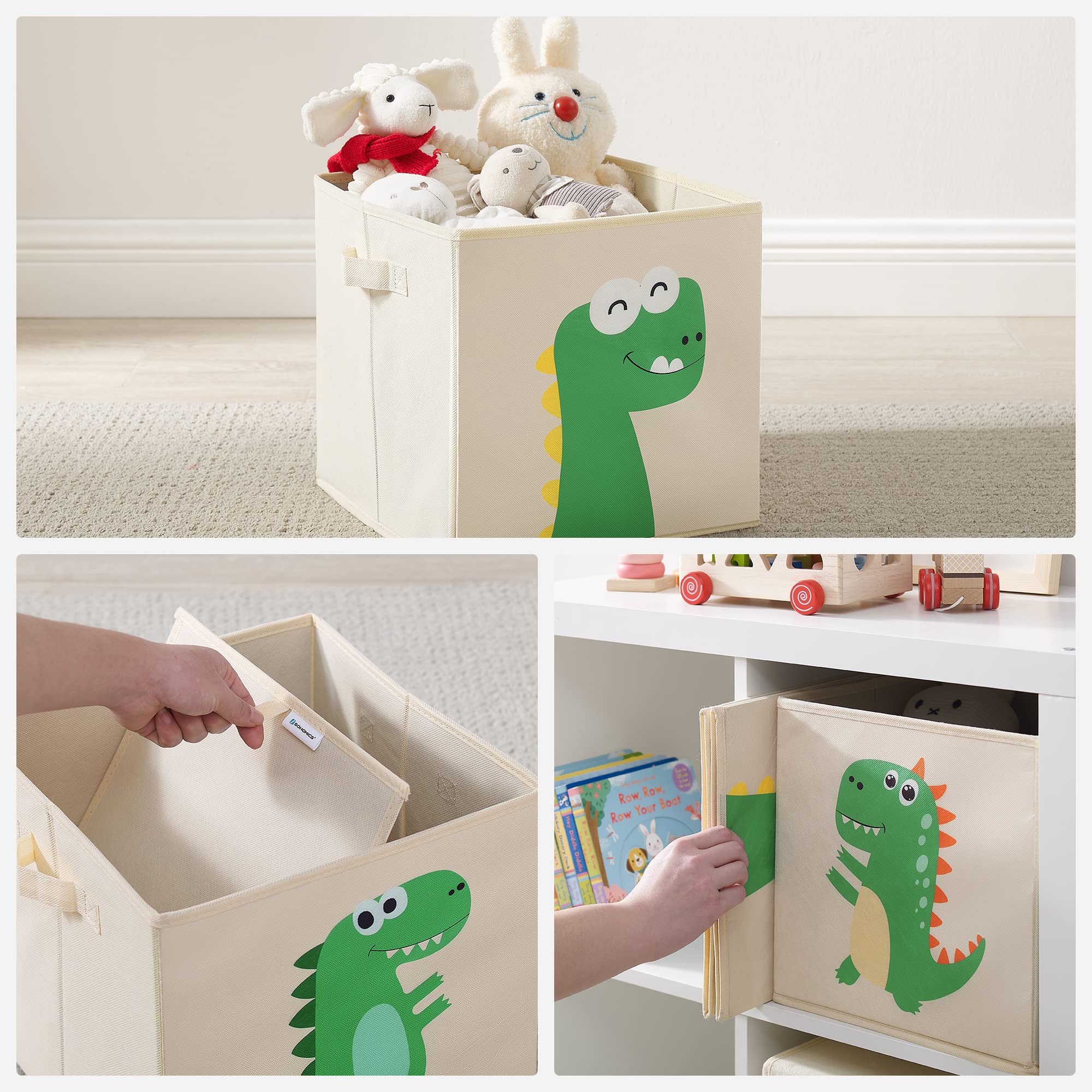 songmics-aufbewahrungsboxen-rfb704w03-3er-set-30-x-30-x-30-cm-dinosaurier-beige image 6
