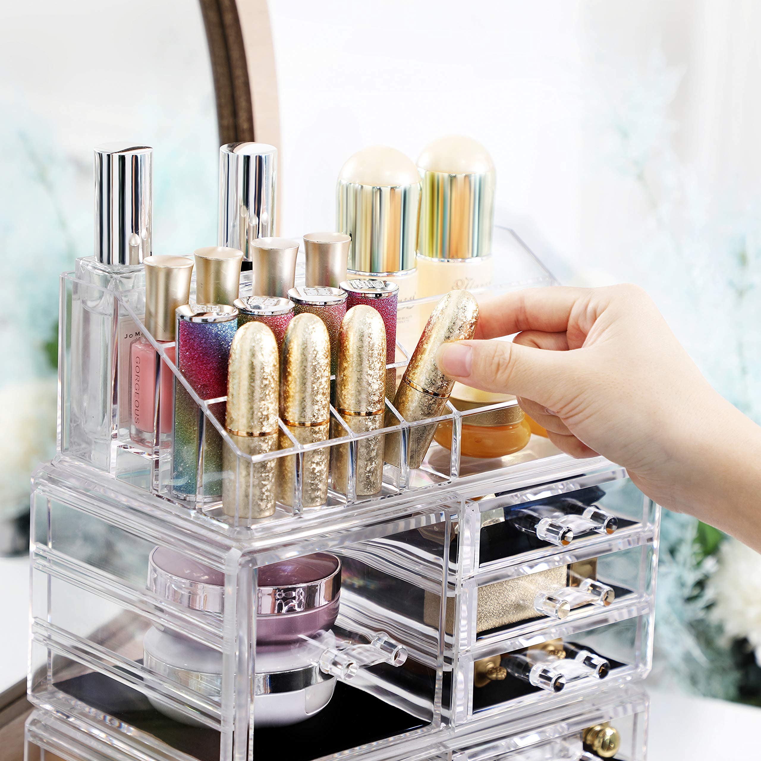 songmics-make-up-organizer-xxl-4in1-jka017tp-transparent-11-schubladen-15-f-cher image 2