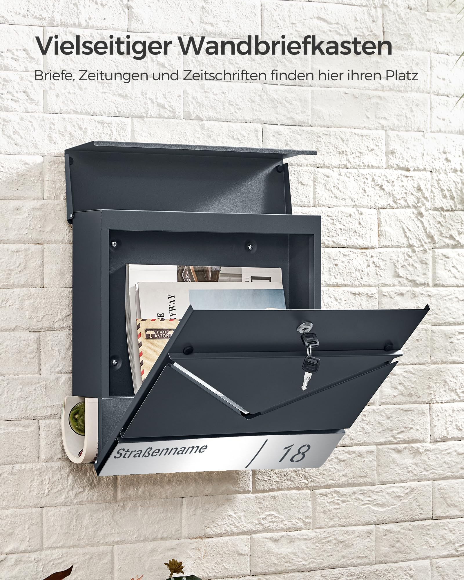 songmics-briefkasten-personalisiert-mit-zeitungsfach-anthrazit image 3