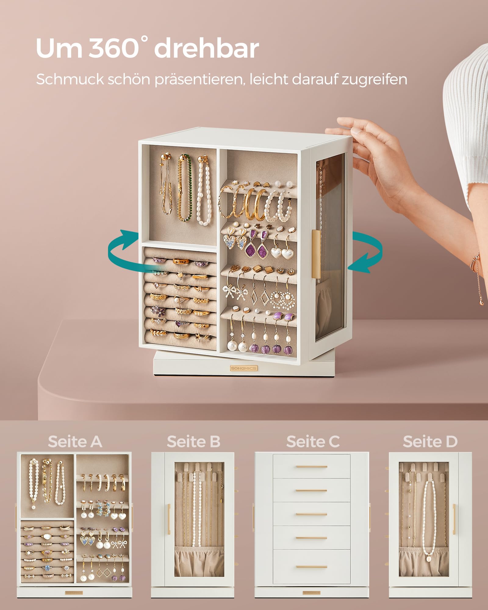 songmics-gisella-schmuckk-stchen-360-drehbar-5-schubladen-wolkenwei-jbc170w01 image 3