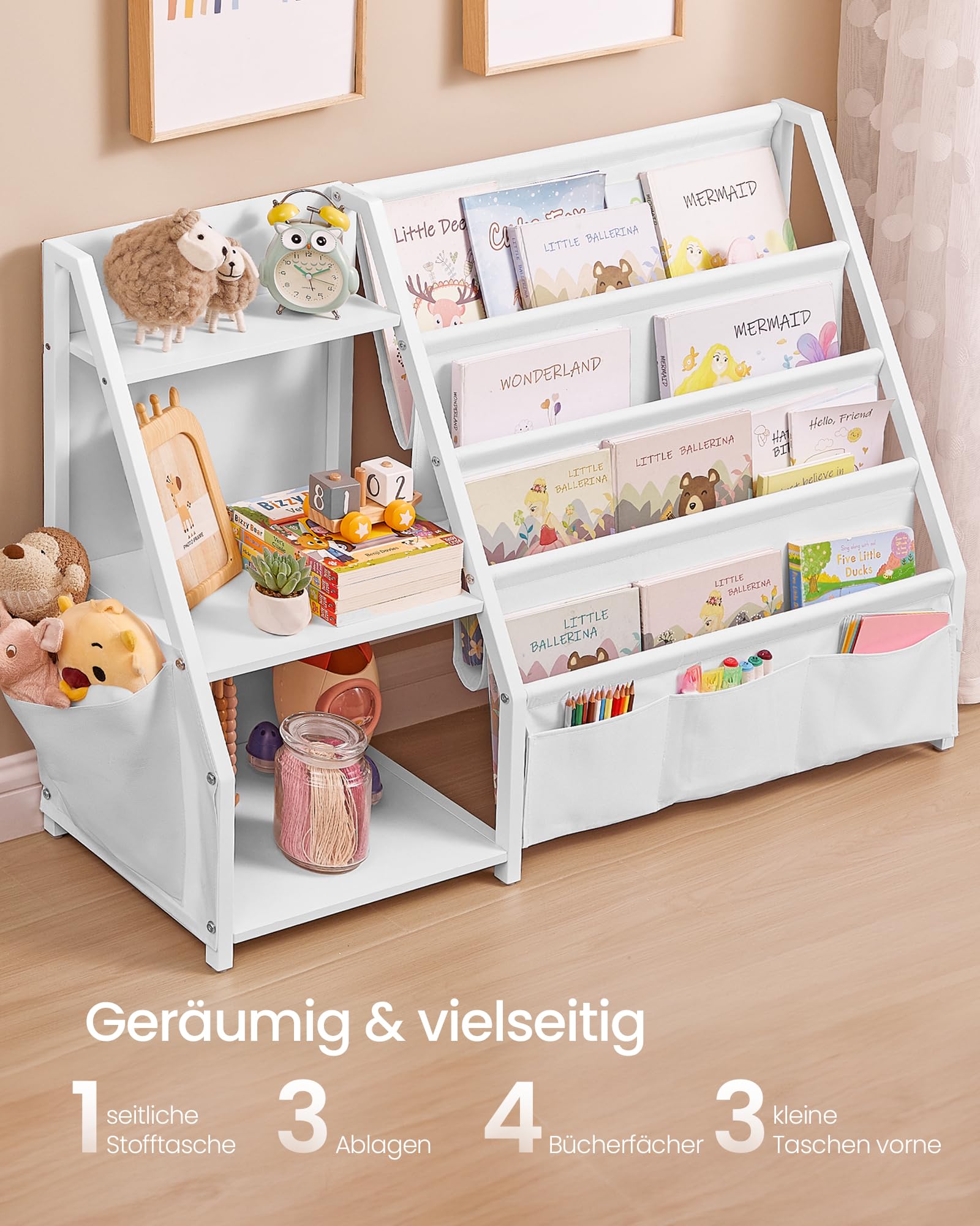 songmics-kinder-b-cherregal-mit-seitentasche-75-cm-hoch-wei image 4