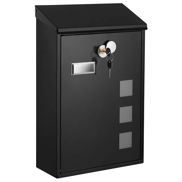 songmics-wandbriefkasten-gmb031b02-briefkasten-mit-sichtfenster-und-schloss-schw image 1