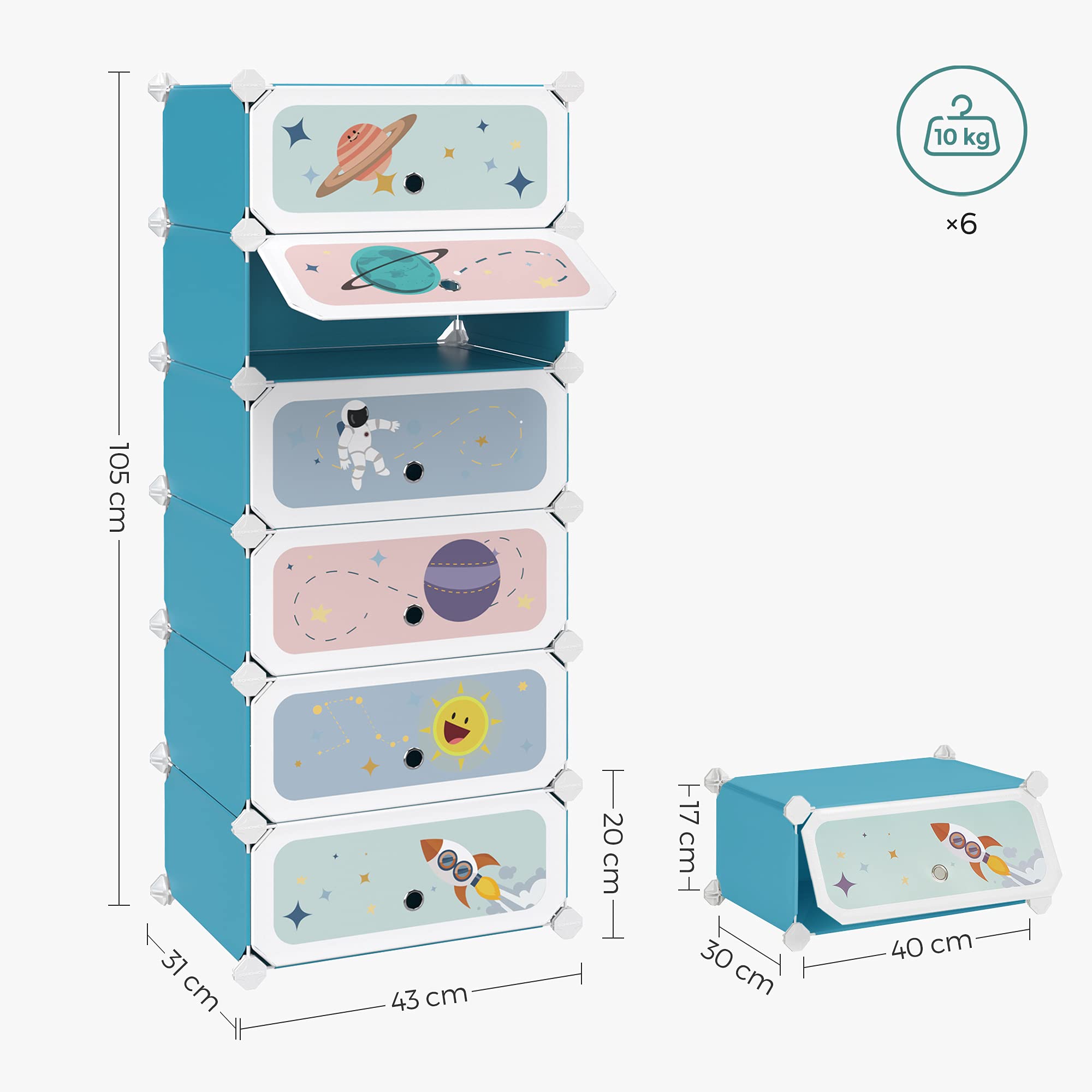songmics-kinderschuhregal-lpc904q01-mit-6-f-chern-43x31x105-cm-blau image 3