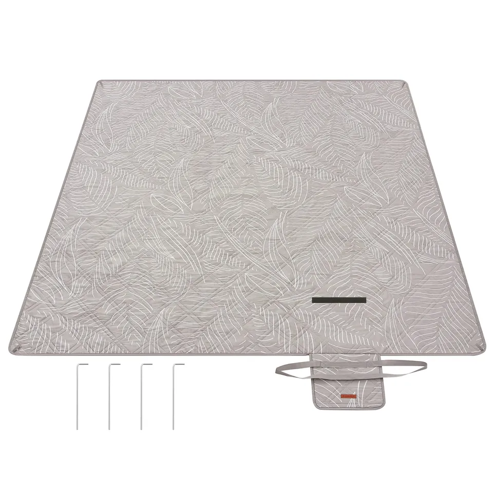songmics-gcm010b02-picknickdecke-200-x-200-cm-khaki-farn image 1