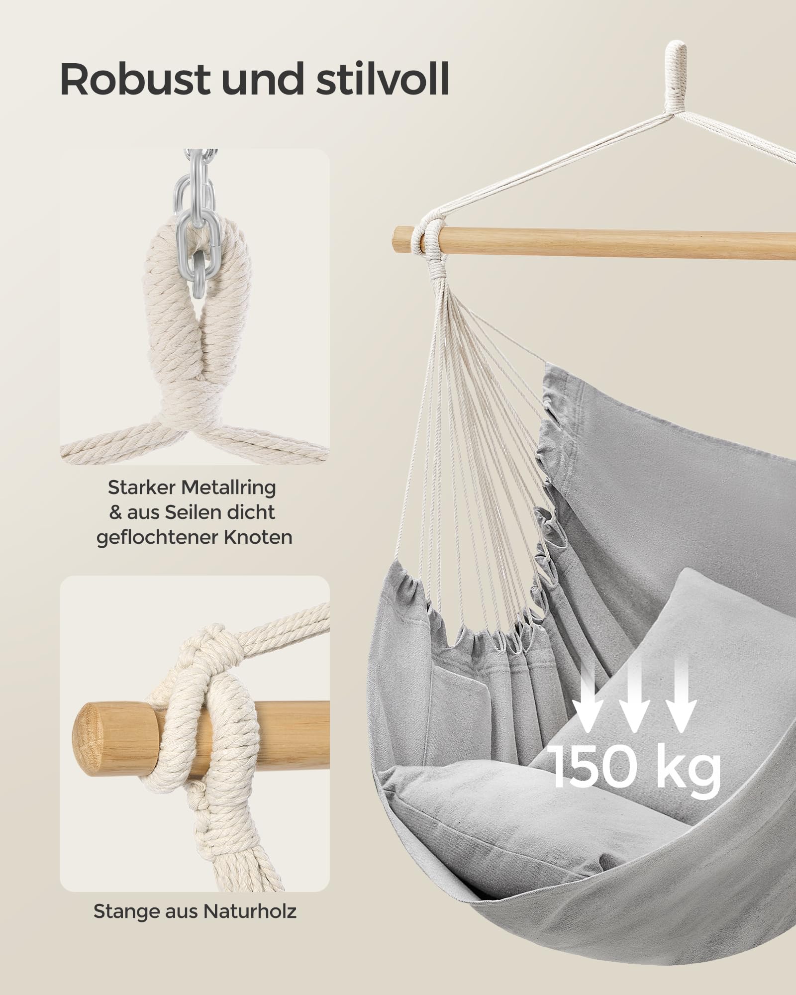 songmics-h-ngesessel-gdc187g01-h-ngestuhl-taubengrau-mit-2-kissen image 4