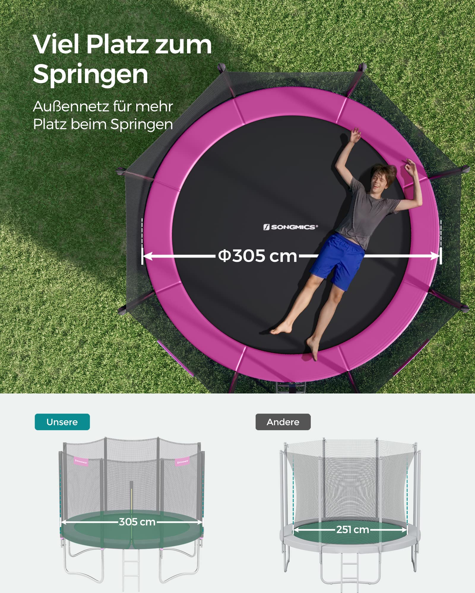 songmics-trampolin-outdoor-305-cm-mit-netz-und-leiter image 3