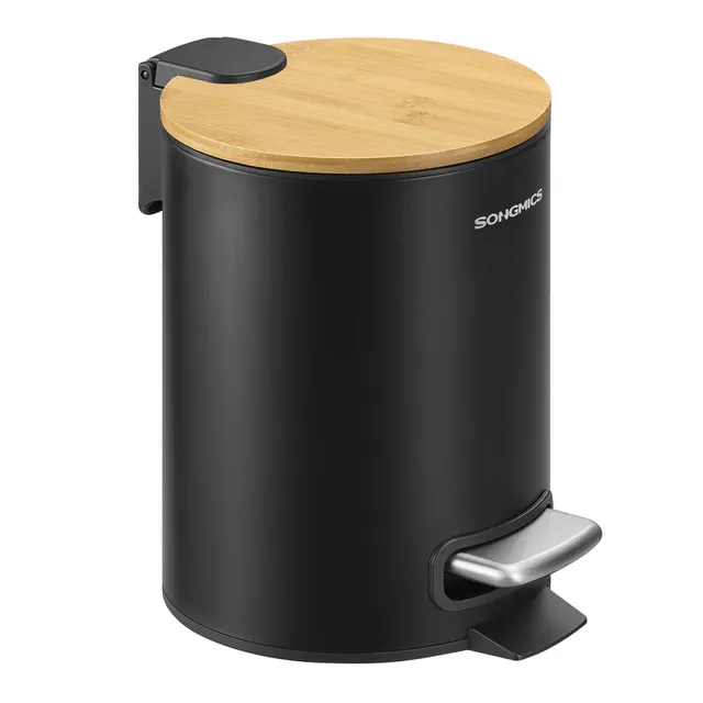 songmics-kosmetikeimer-3-liter-mit-bambusdeckel-und-pedal image 1