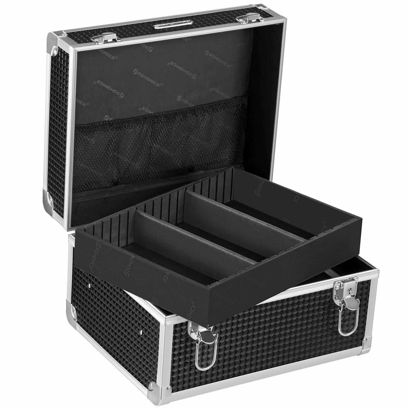 songmics-kosmetikkoffer-schminkkoffer-schwarz-mit-tablett-jbc328b01 image 8