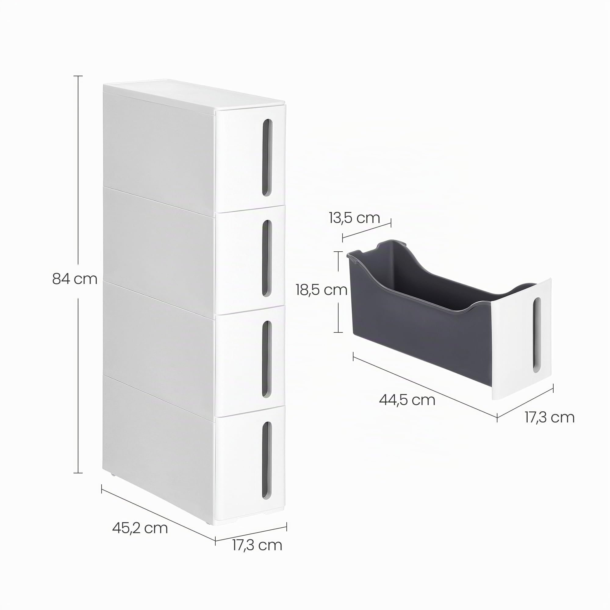 songmics-nischenregal-mit-rollen-4-schubladen-17-3-cm-breit-wei-grau-kfr008g01 image 3