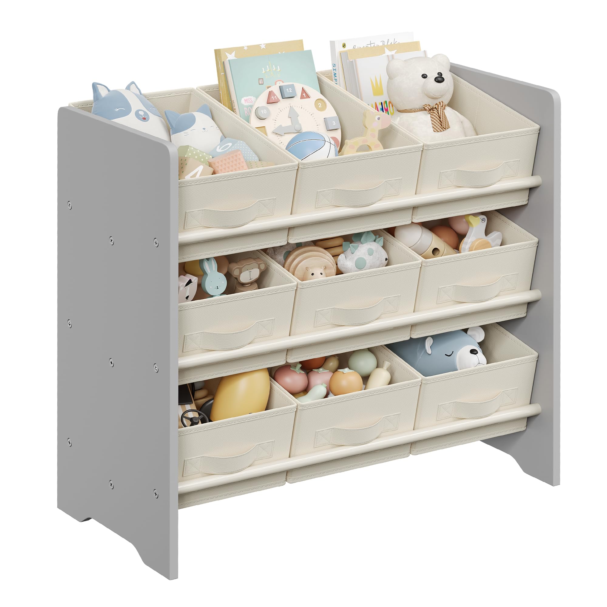 songmics-kinderregal-gkr33wt-spielzeug-organizer-mit-9-boxen-62-5-x-29-5-x-60-cm image 8