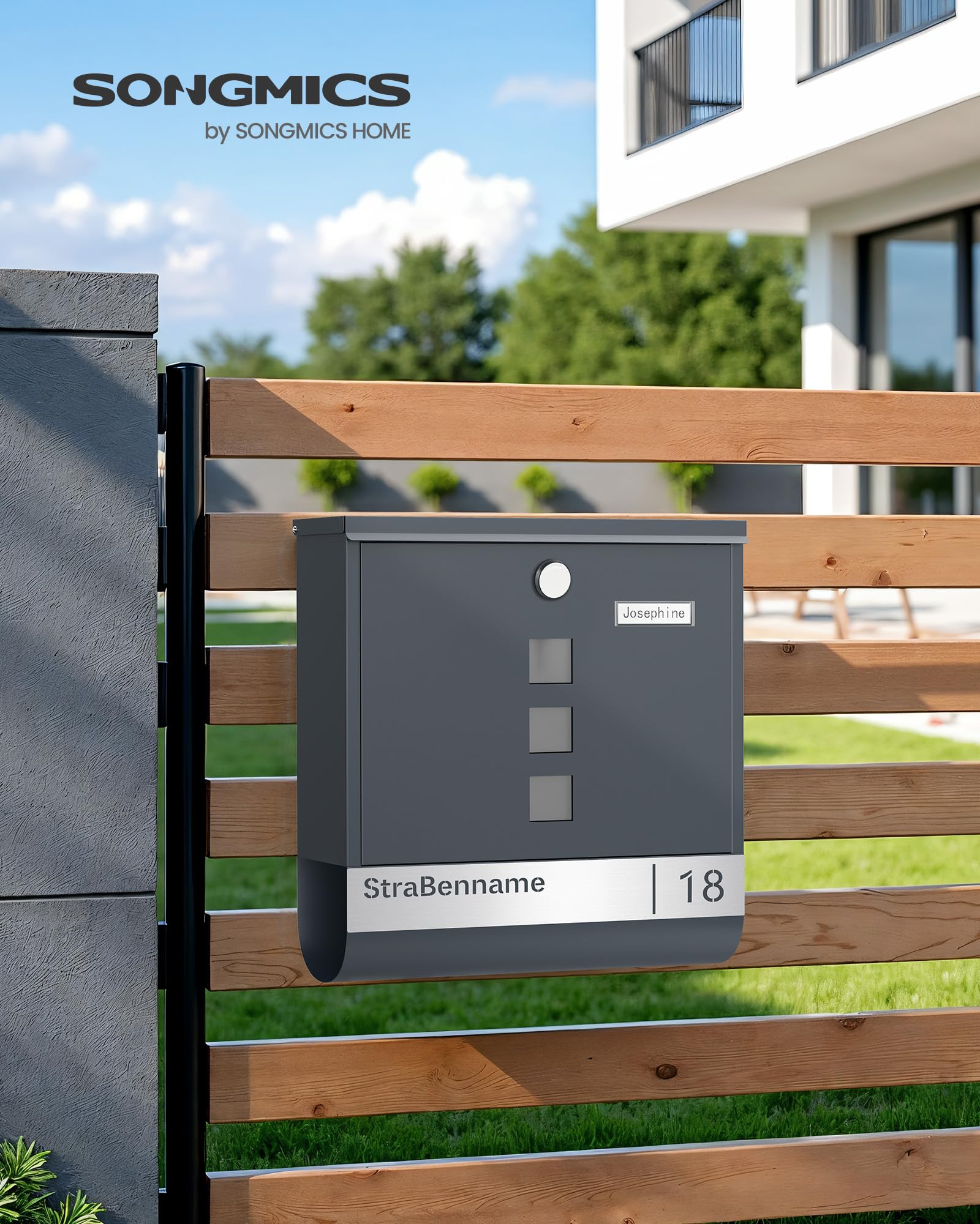 songmics-briefkasten-personalisiert-mit-namensschild-und-schloss image 2