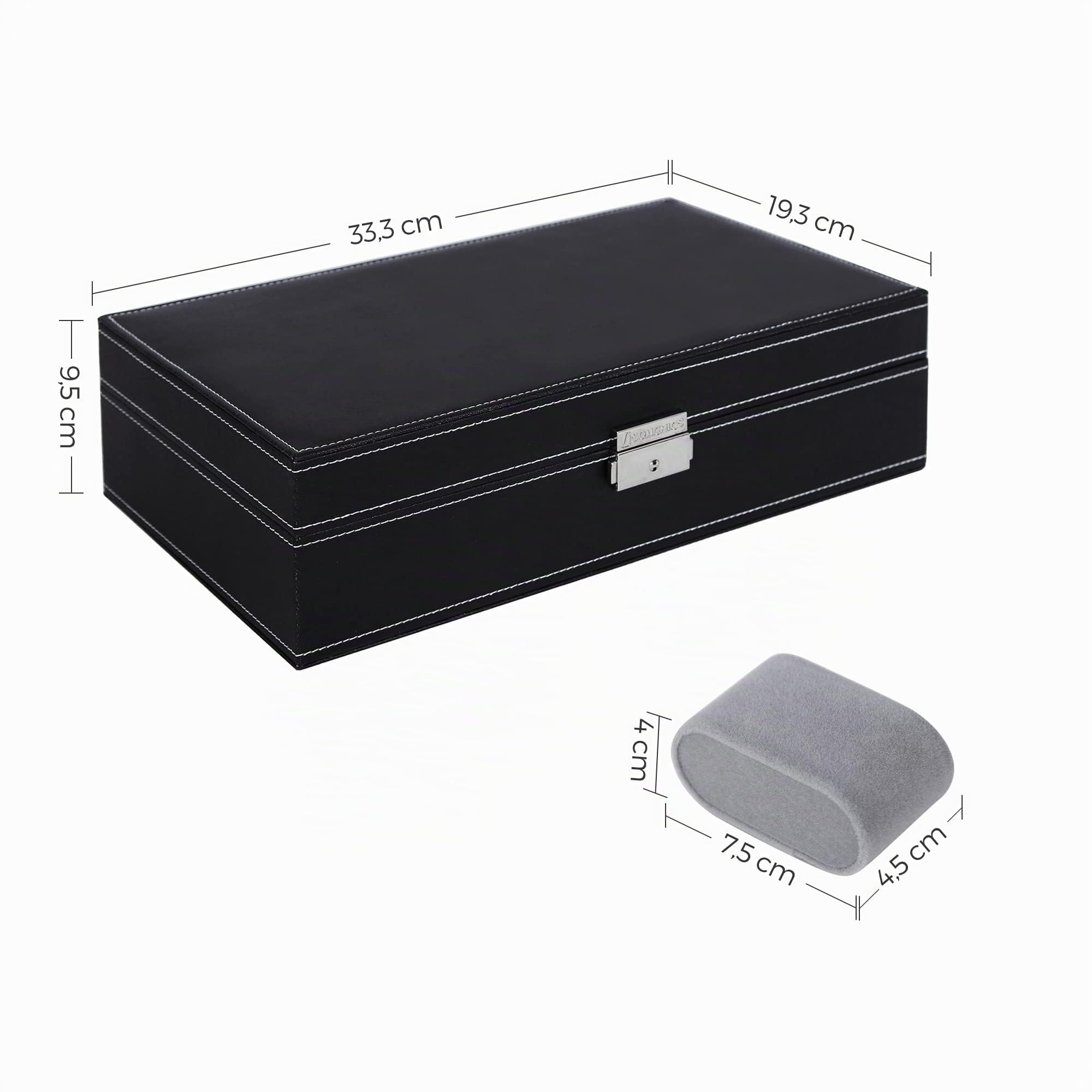 songmics-uhrenkoffer-jwb41b-uhrenbox-f-r-8-uhren-mit-spiegel-schwarz image 4