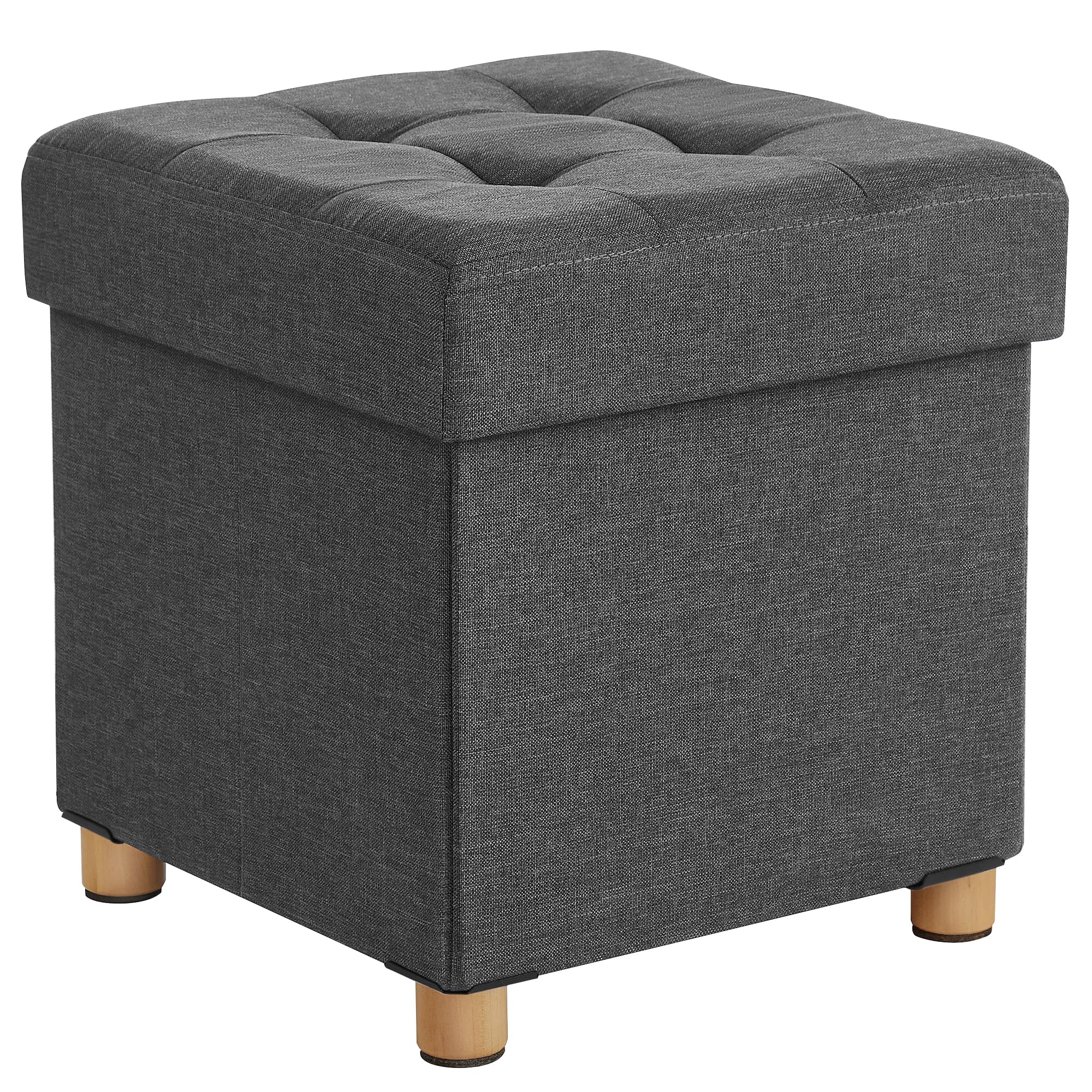 songmics-sitzhocker-mit-stauraum-lsf14gyz-38-x-38-cm-schiefergrau-bis-300-kg image 1