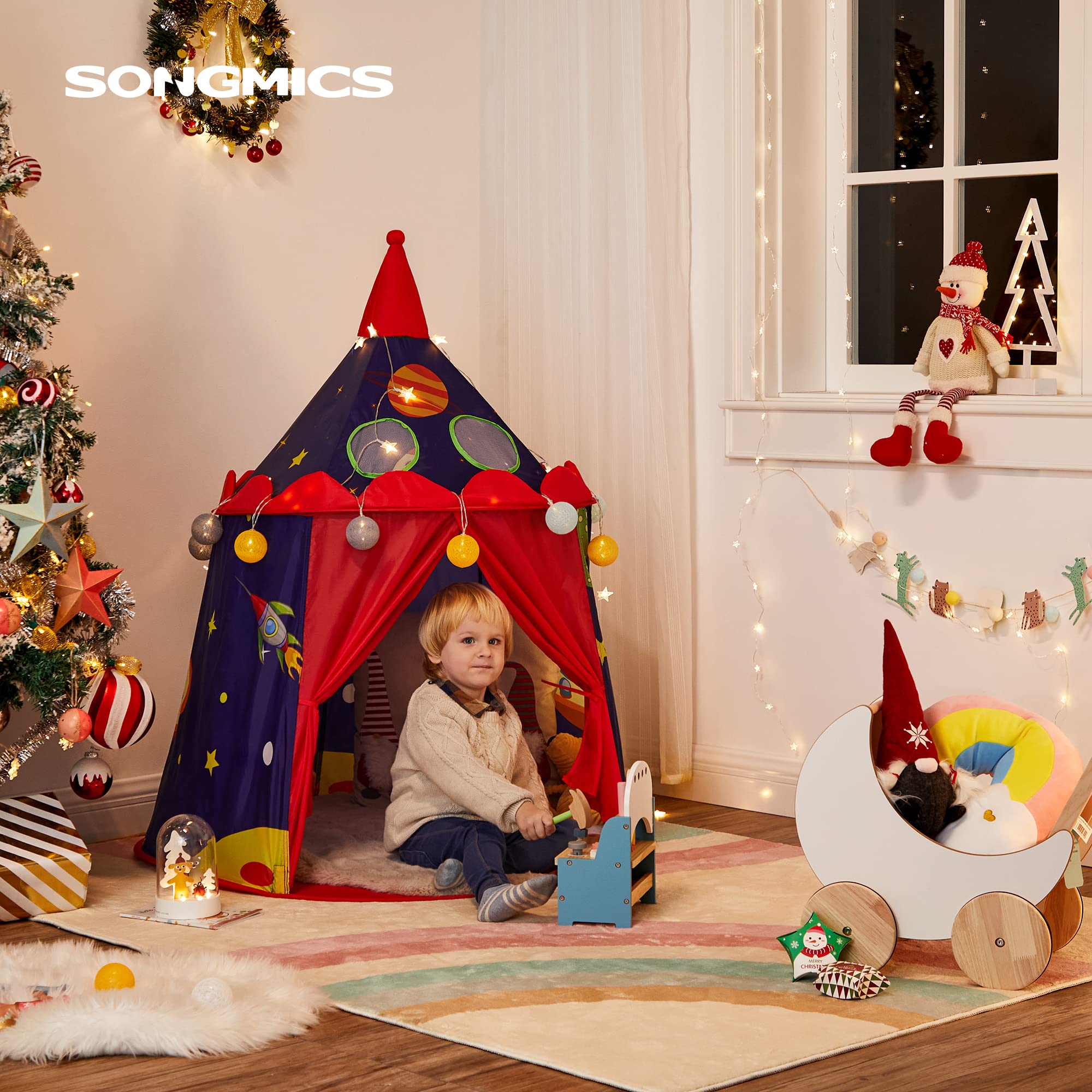 songmics-spielzelt-lpt01bu-schloss-spielhaus-101-x-120-cm-blau image 2