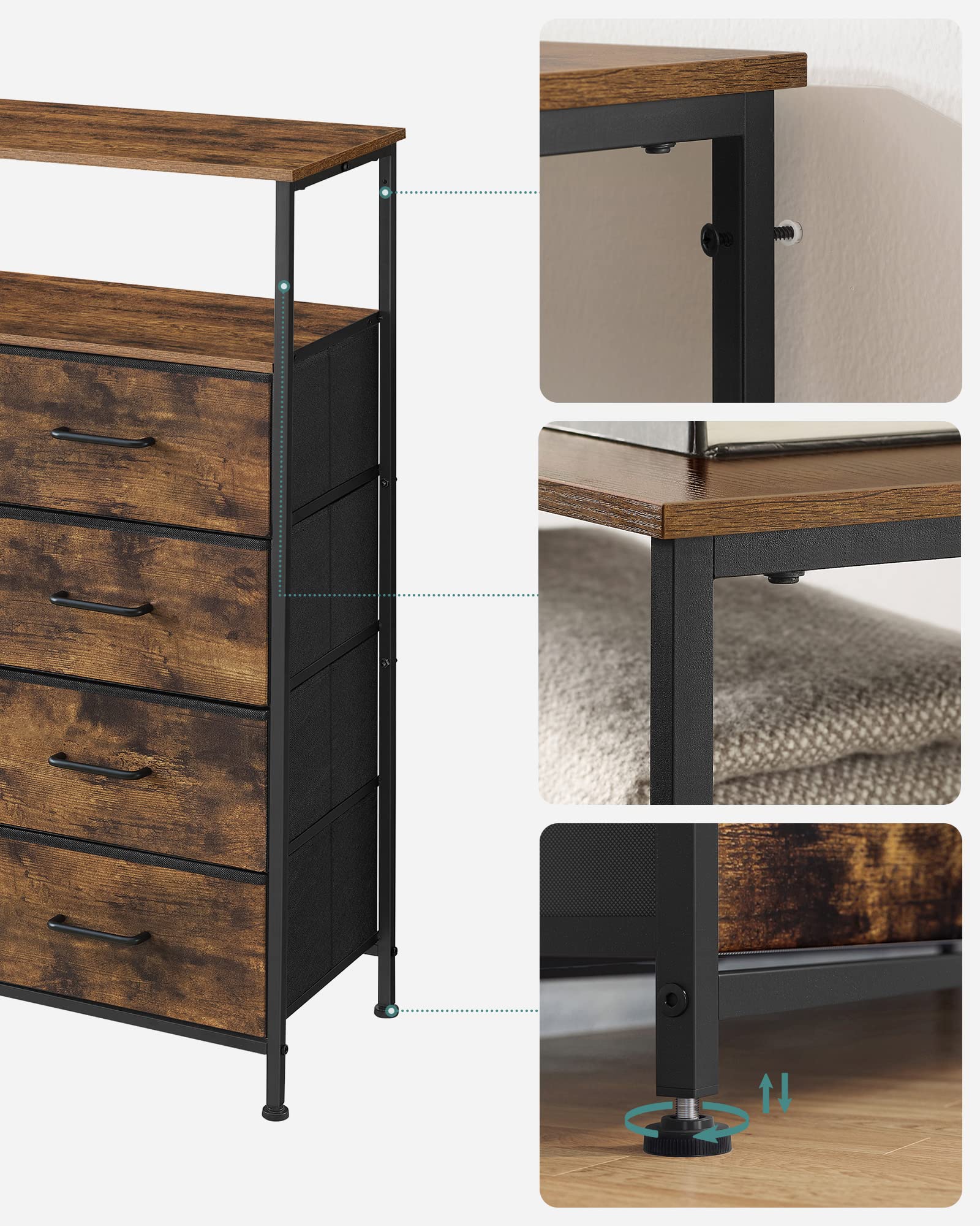 songmics-kommode-8-stoffschubladen-vintagebraun-schwarz-lts224b01 image 7