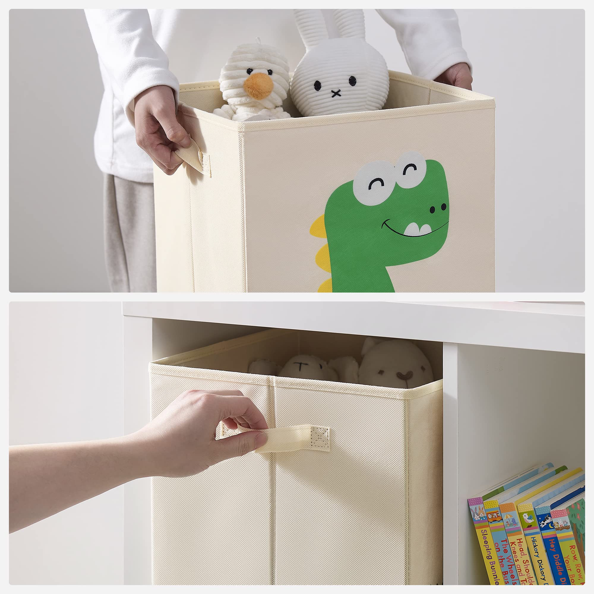 songmics-aufbewahrungsboxen-rfb704w03-3er-set-30-x-30-x-30-cm-dinosaurier-beige image 8