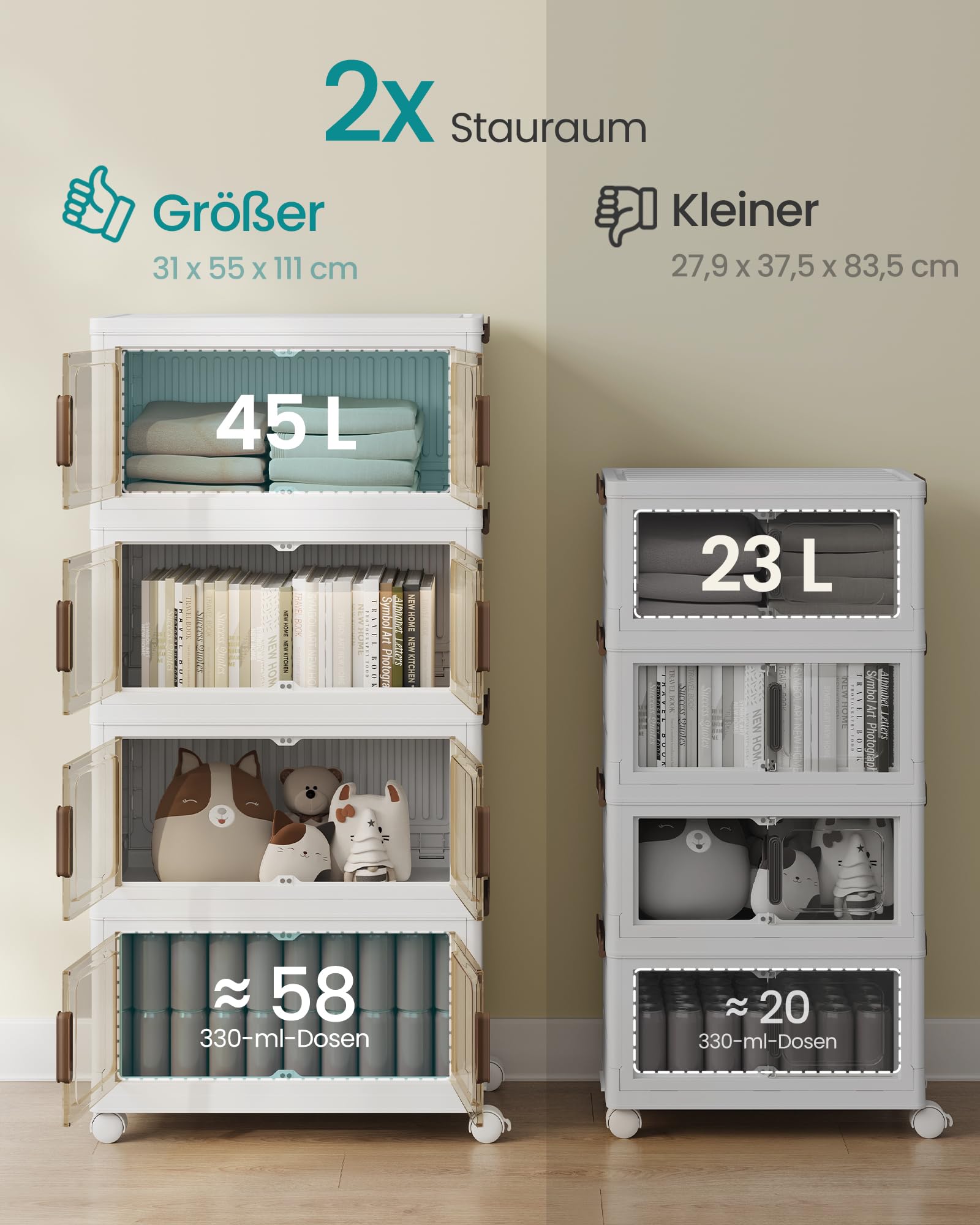 songmics-aufbewahrungsboxen-rlb450wz01-4-ebenen-180l-auf-rollen-wei image 3