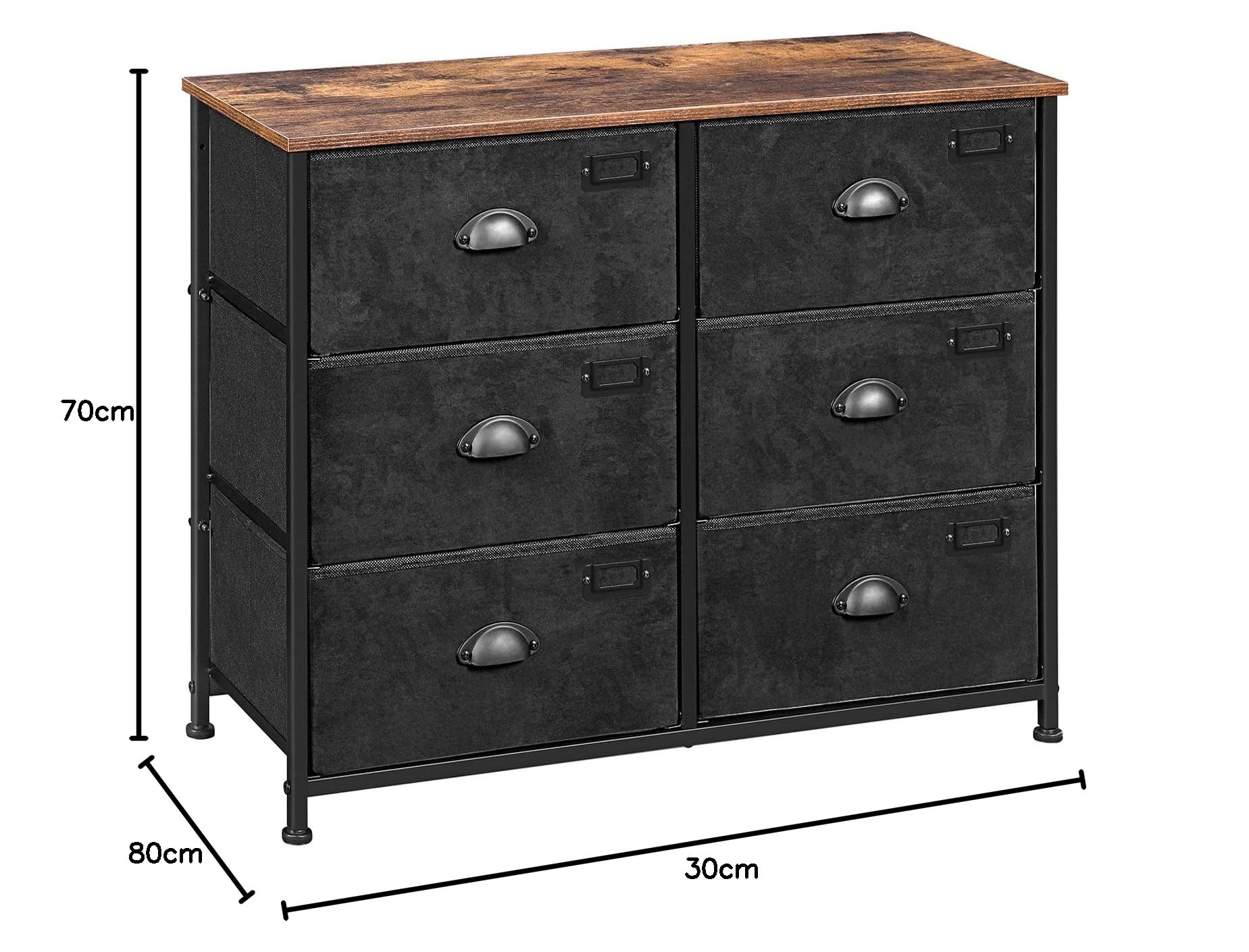 songmics-kommode-lvt23hv1-6-schubladen-stoff-rustikales-braun-schwarz image 2