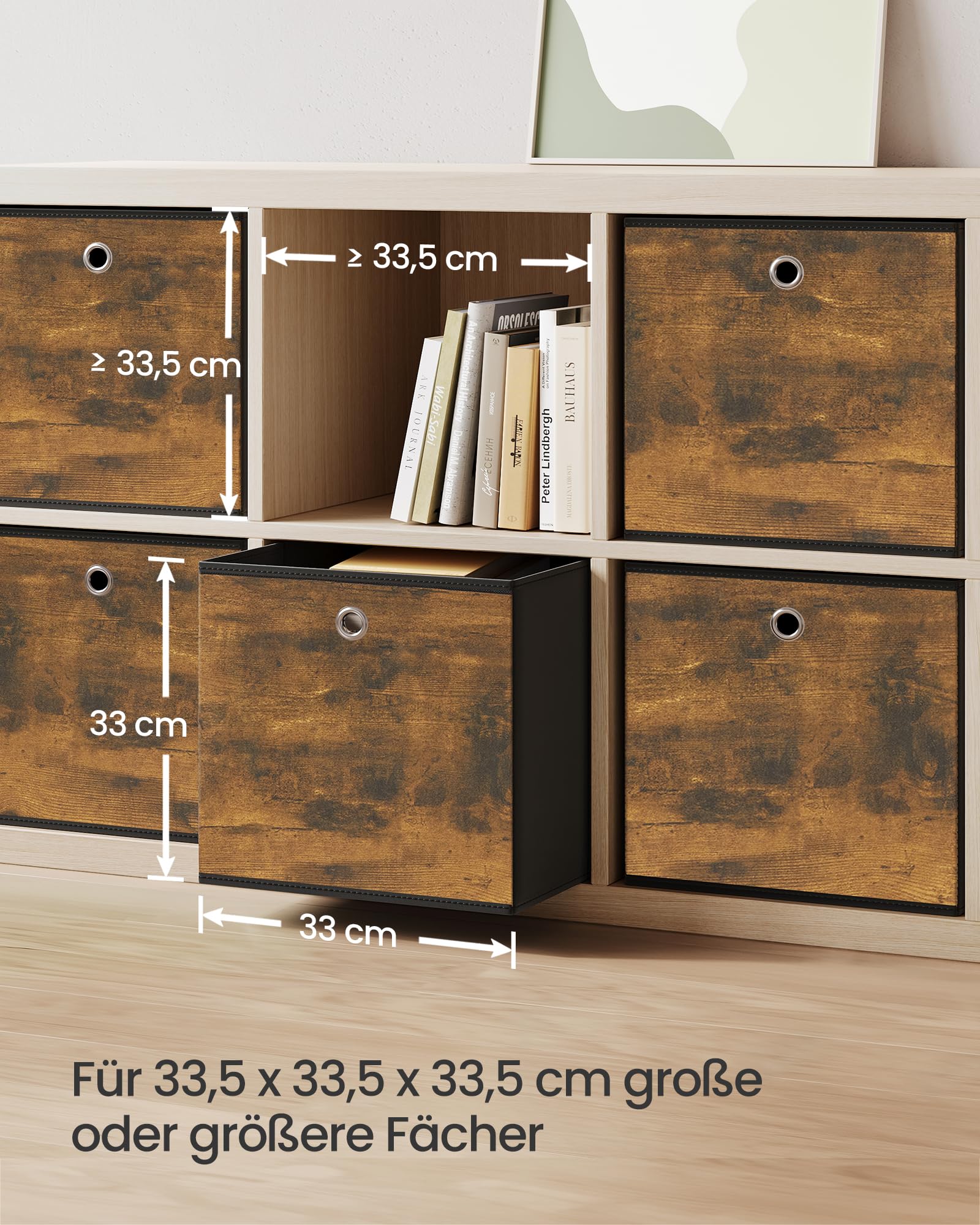 songmics-aufbewahrungsbox-rfb133b01-6er-set-33x33x33-vintagebraun-schwarz image 3